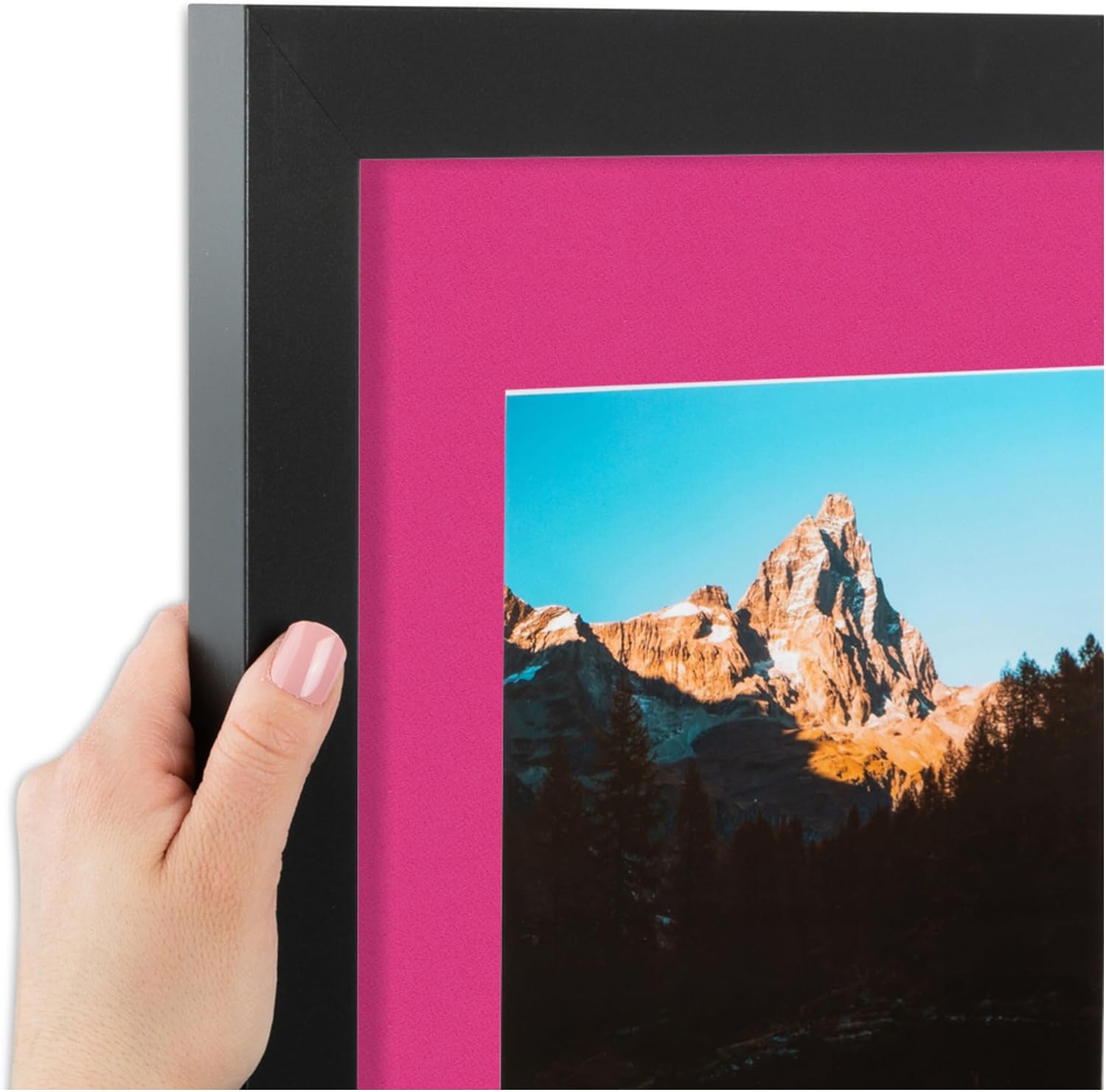 ArtToFrames Collage Picture Frame 3 Opening 3-5x7 Photo Frame | Made in USA | Black Frame Tulip and Black Mats | Wall