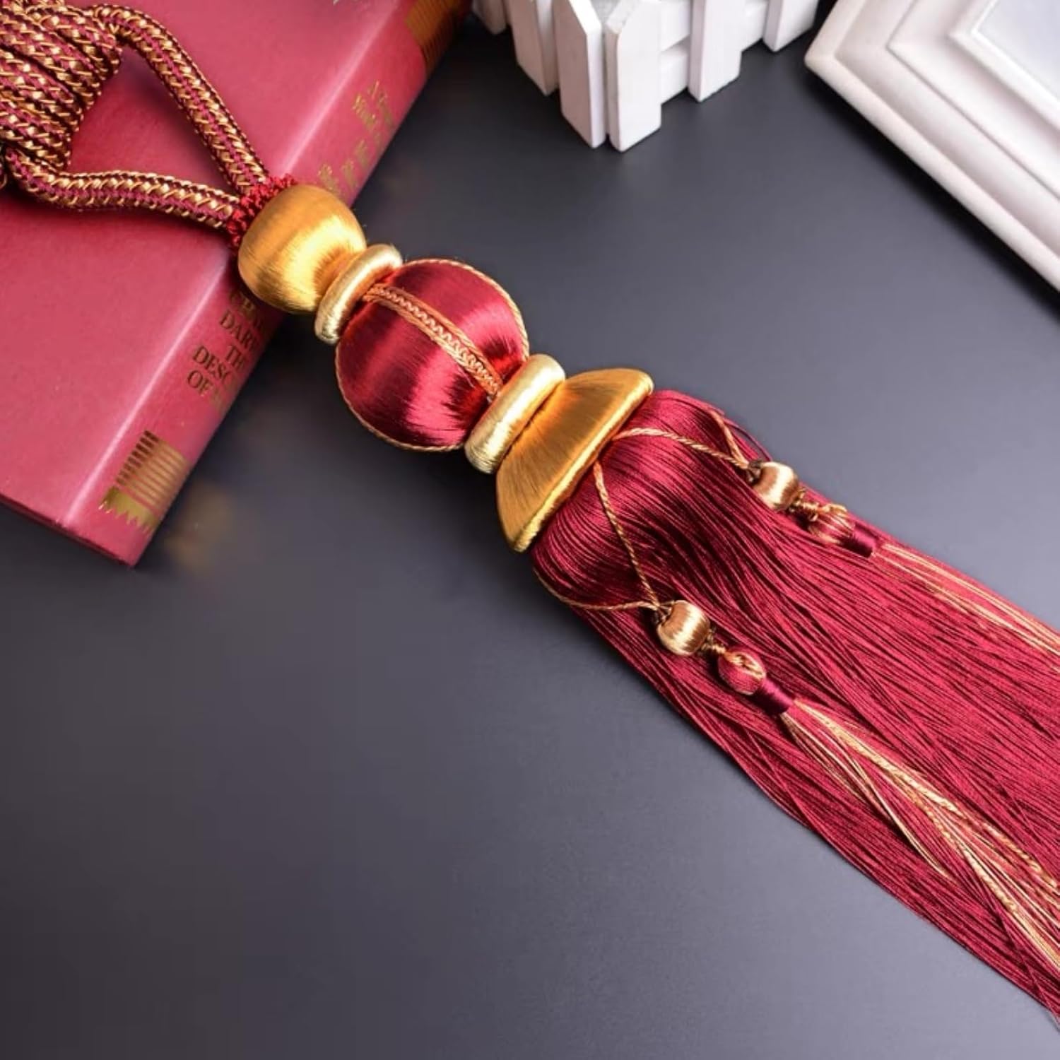 Paired Lantern Single Hanging Ball Tassels Curtains Buckle Sling Binding Lantern Tiebacks Handcrafted Braided Buckle