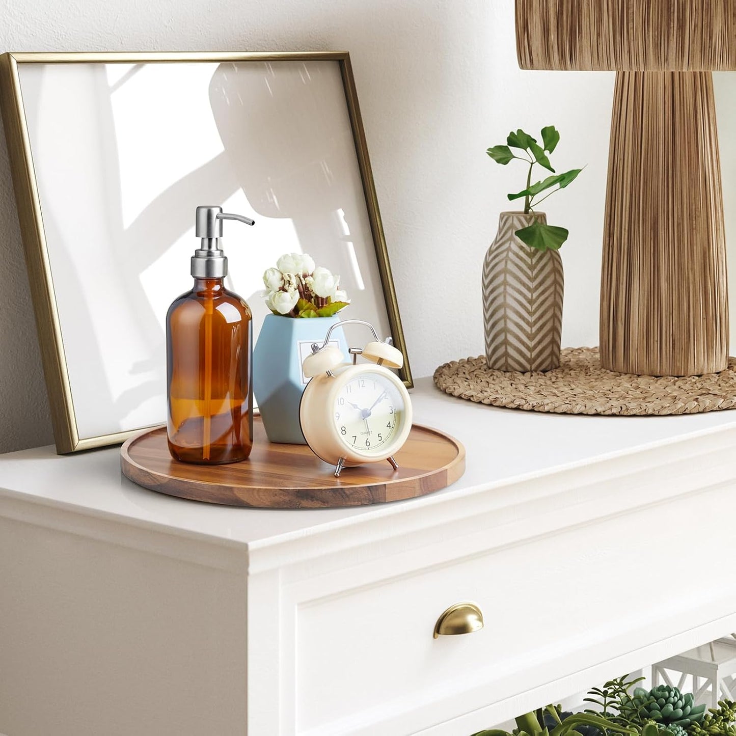 Wood Round Tray / Acacia / 12 Inch / Set of 12