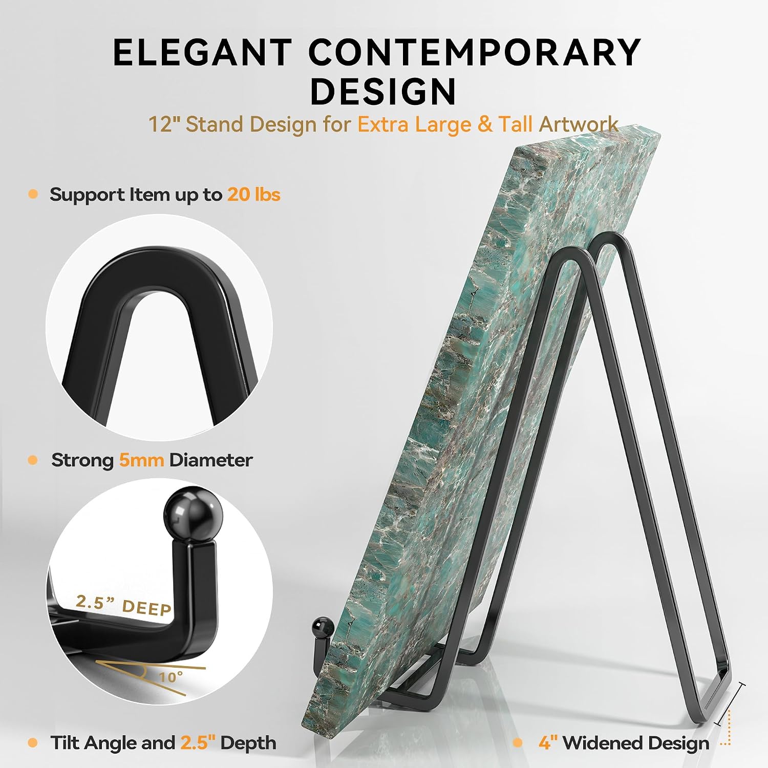 IPAME 12 Inch Large Plate Stands for Display - Metal Picture Frame Easel Stands for Plates, Books, Platters, Plaques