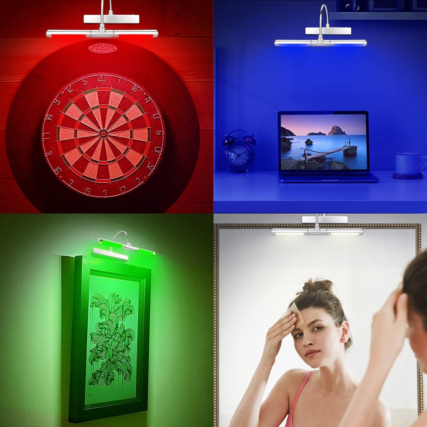 LUXSWAY Wireless Picture Lights for Paintings,Rechargeable Battery Art Display Light with Remote Control,Dimmable and