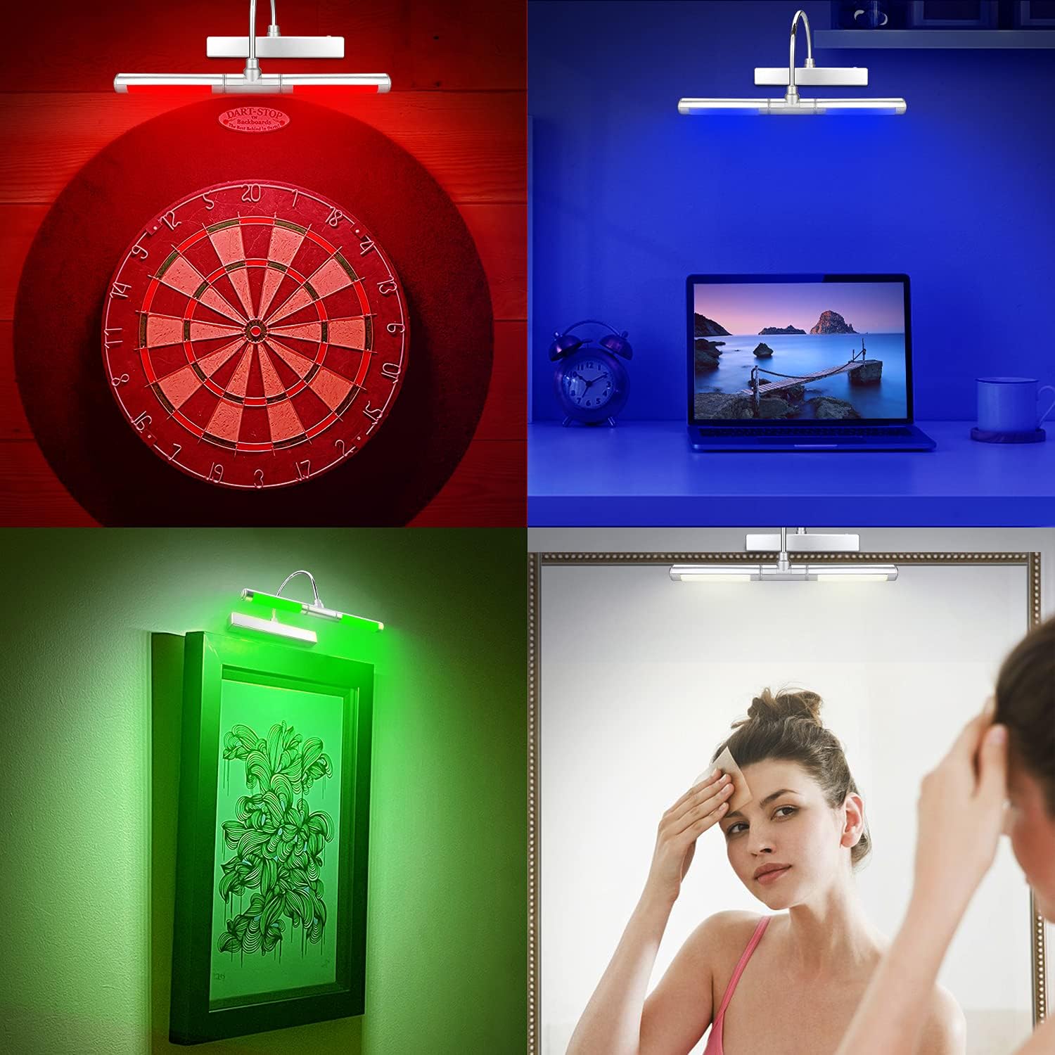 LUXSWAY Wireless Picture Lights for Paintings,Rechargeable Battery Art Display Light with Remote Control,Dimmable and
