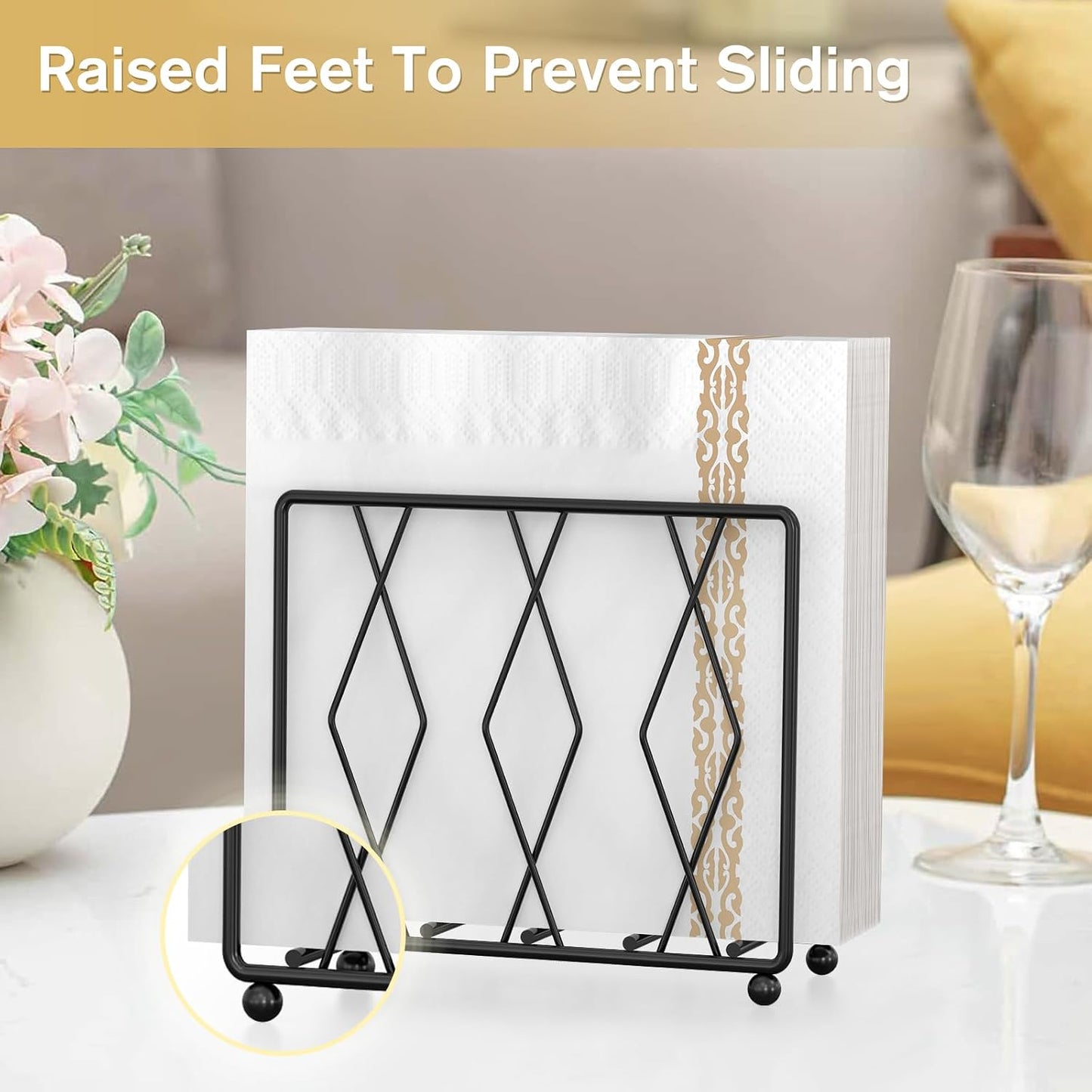 Modern Metal Napkin Holders for Paper Napkins & Kitchen Dining & / Black / 2.17 x 6.14 x 5.04