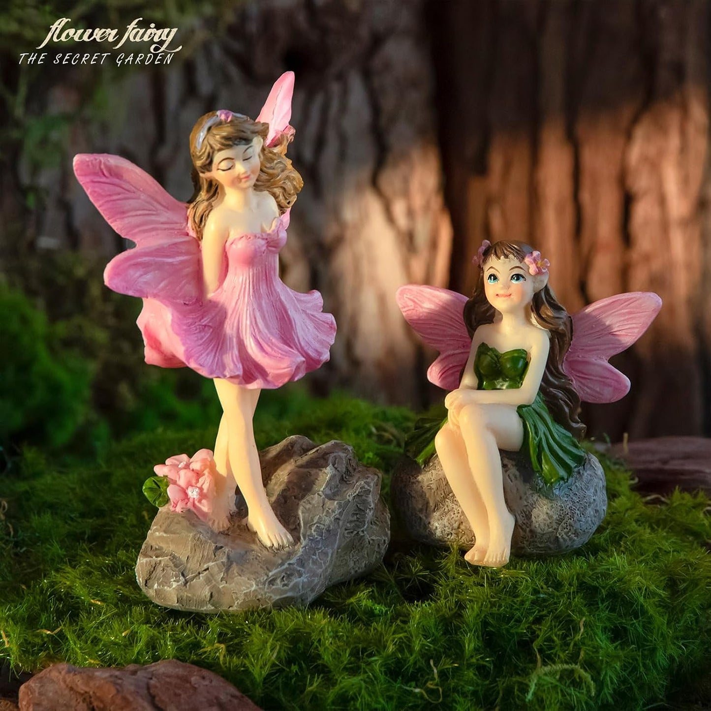 Potted Plants / Hand-Painted Resin Fairy Figurines