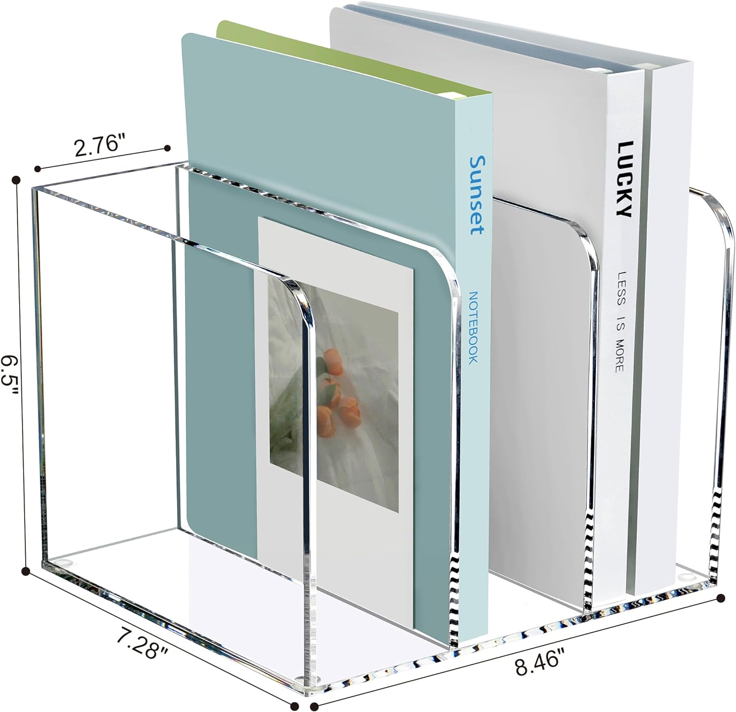 Acrylic Magazine Holder Desk Organizer Workspace Sorters / B5 File Rack / Clear