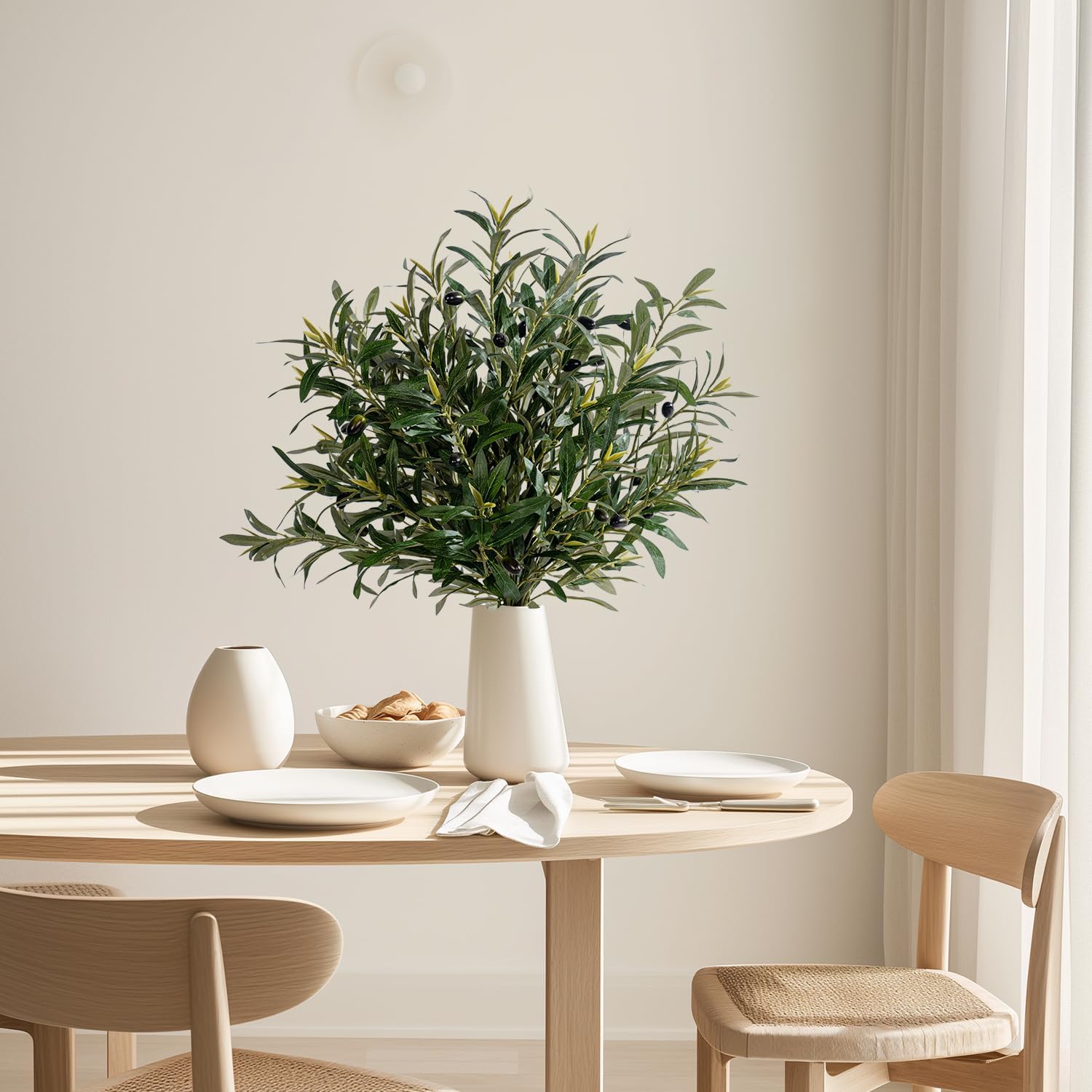 24" Artificial Olive Branches / Silk / Middle / Set of 8