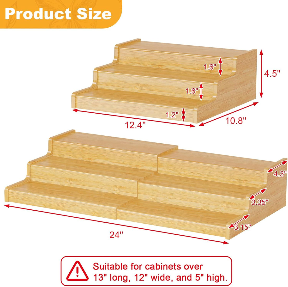 Expandable Bamboo Can Rack Organizer for Pantry, 3-Tier Adjustable Can Storage Holder, Soda Organizer Holds Up to 24