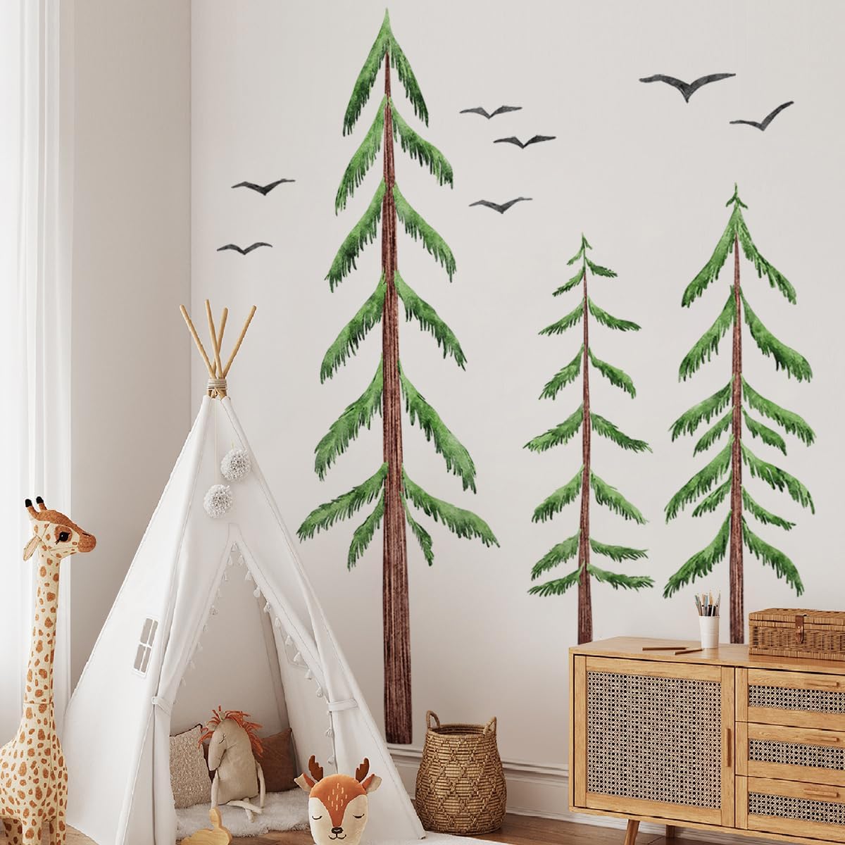 Black flying Birds Wall Sticker DIY Peel / Brown