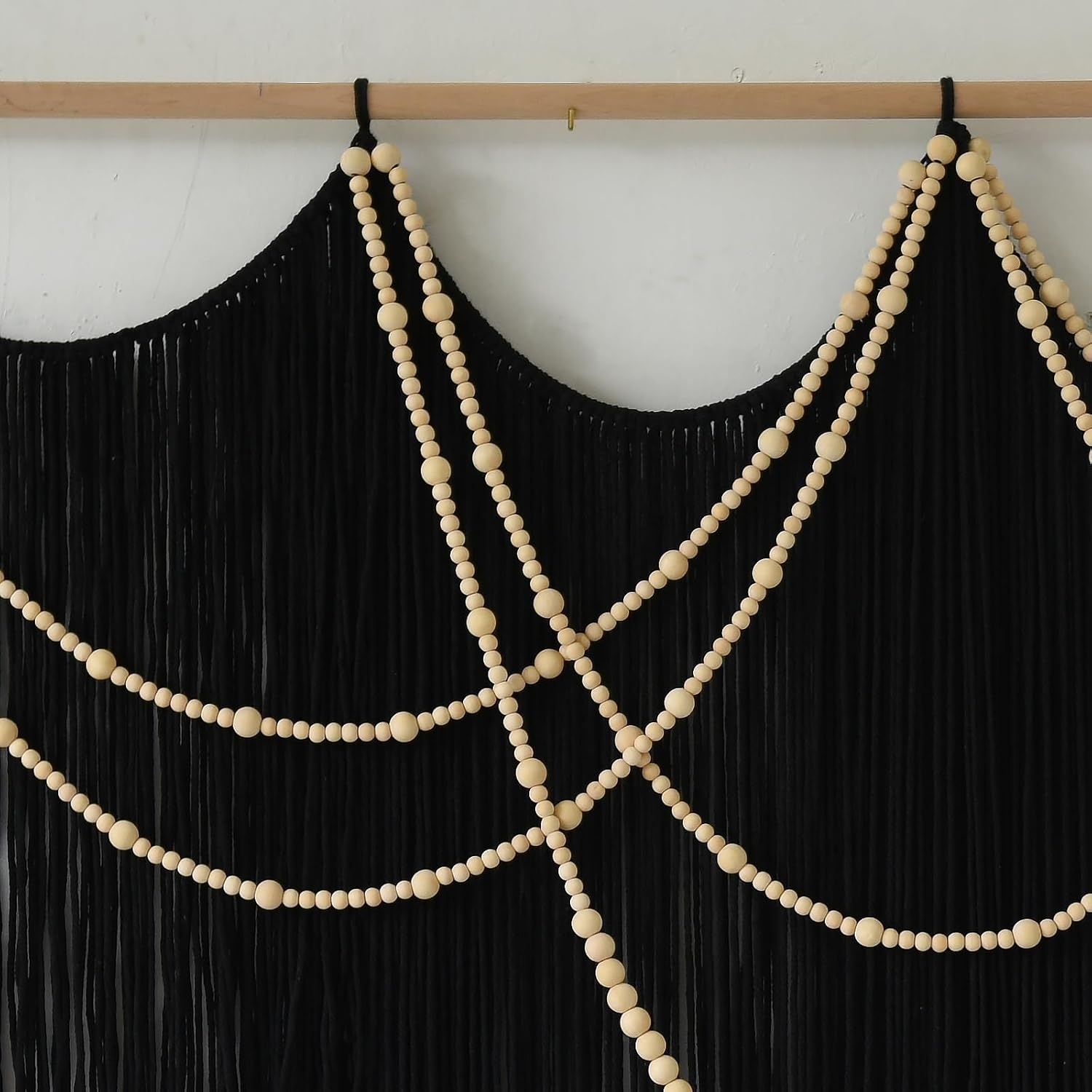 Macrame Wall Hanging Yarn Tapestry Home Decor Large Fiber Wall Art Living Room / Black1 / Black