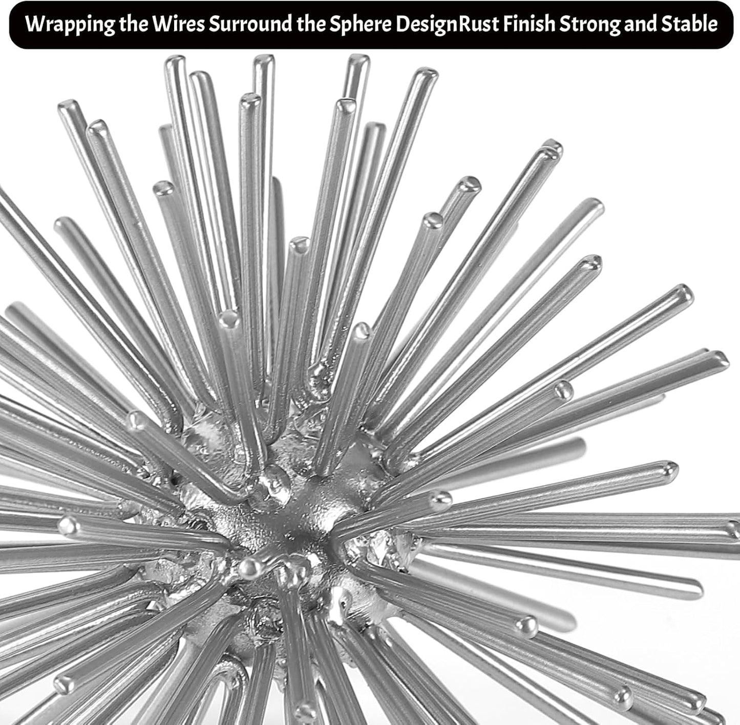Metal Starburst Tabletop Sculpture Decor / Silver-starburst-4.2