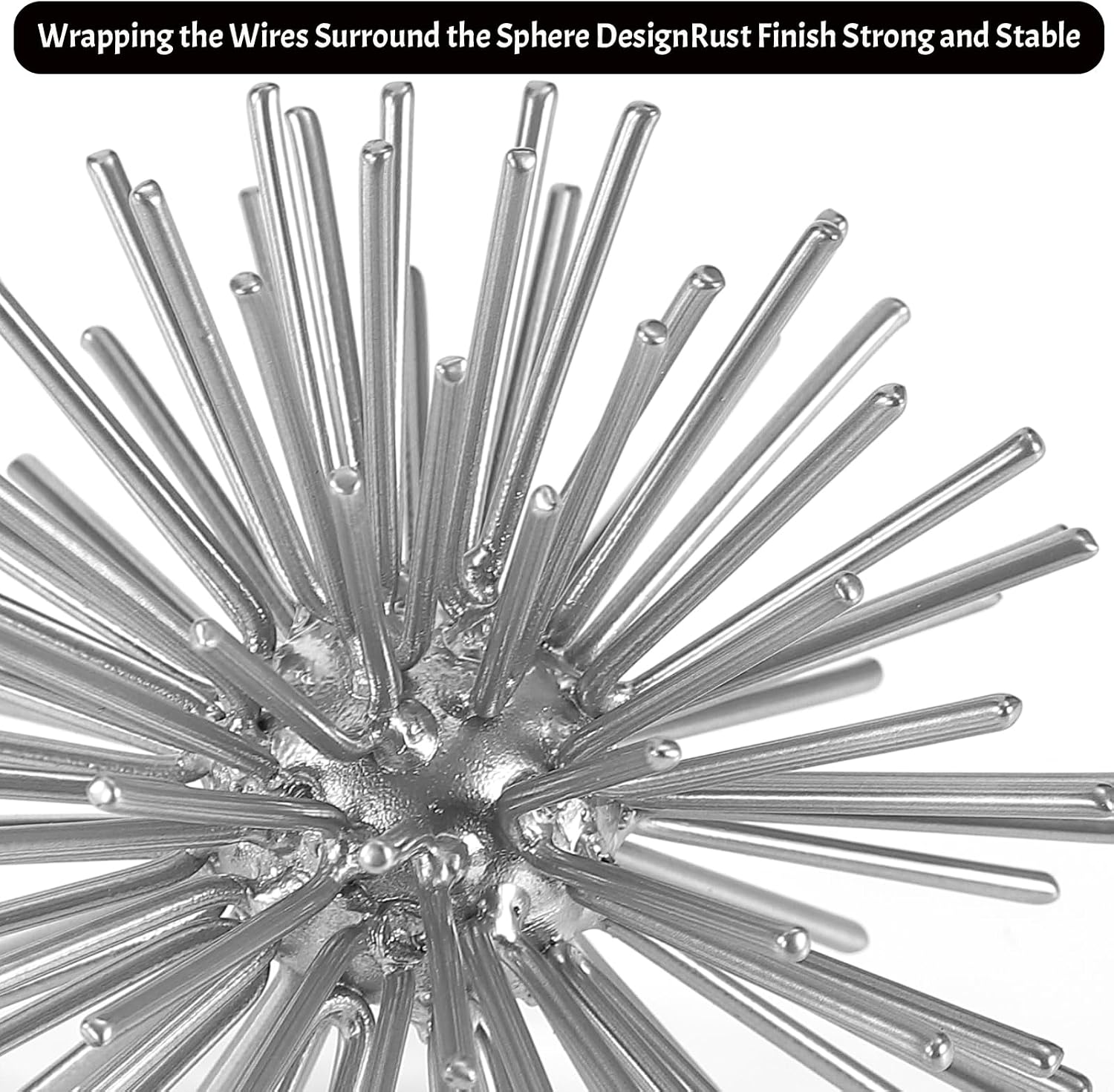 Metal Starburst Tabletop Sculpture Decor / Silver-starburst-4.2
