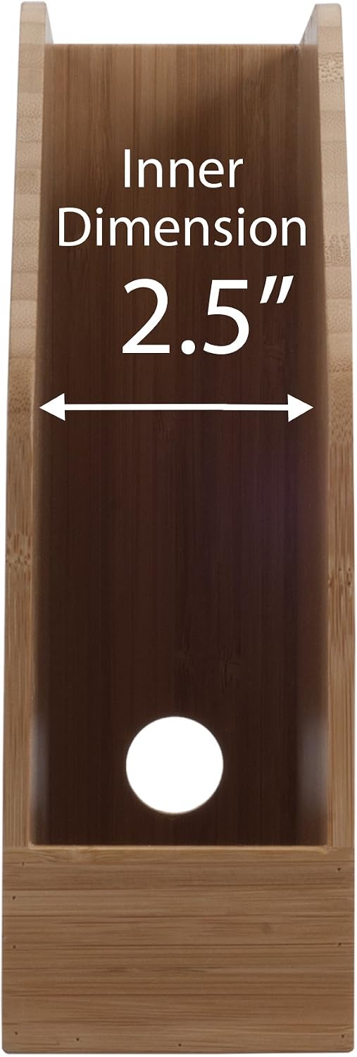 MobileVision Bamboo Vertical File Folder Holder & Office Product Organizer, Store Files, Magazines, Notepads, Books and
