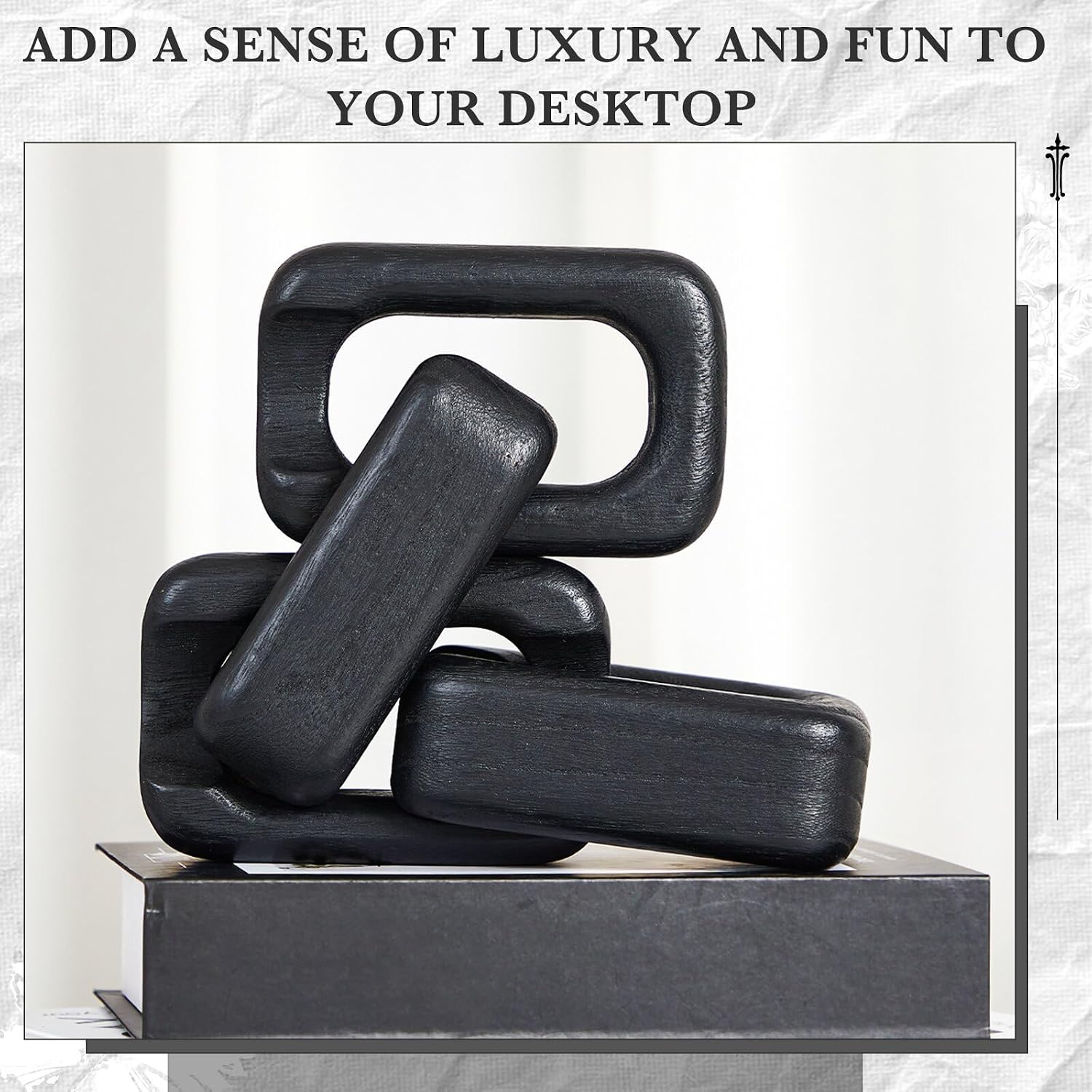 4 Link Wood Knot Decor / Black