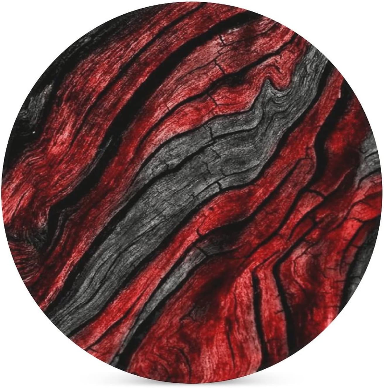 Cool Deisgn Ceramic Drink Coaster / Black Red Wood Grain
