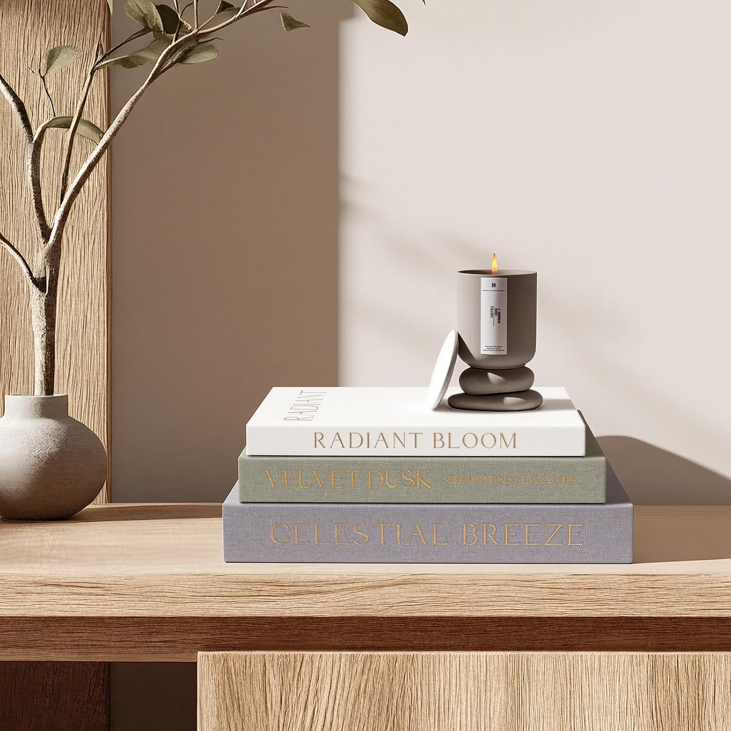 Linen Faux Book Boxes / Set of 3