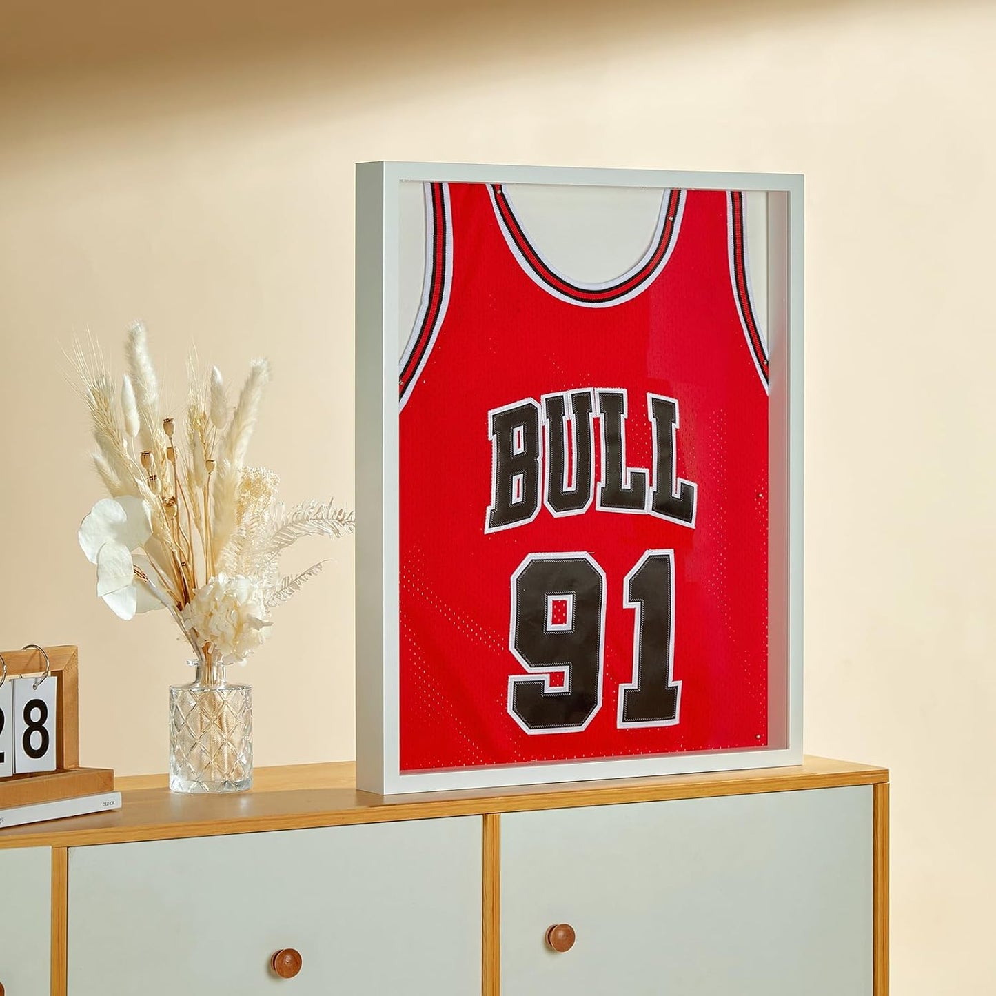 16x20 Large Shadow Box Frame with Thickened Acrylic Panel & Pins | With Linen Back, Upgraded 1.7" Deep White Shadow Box
