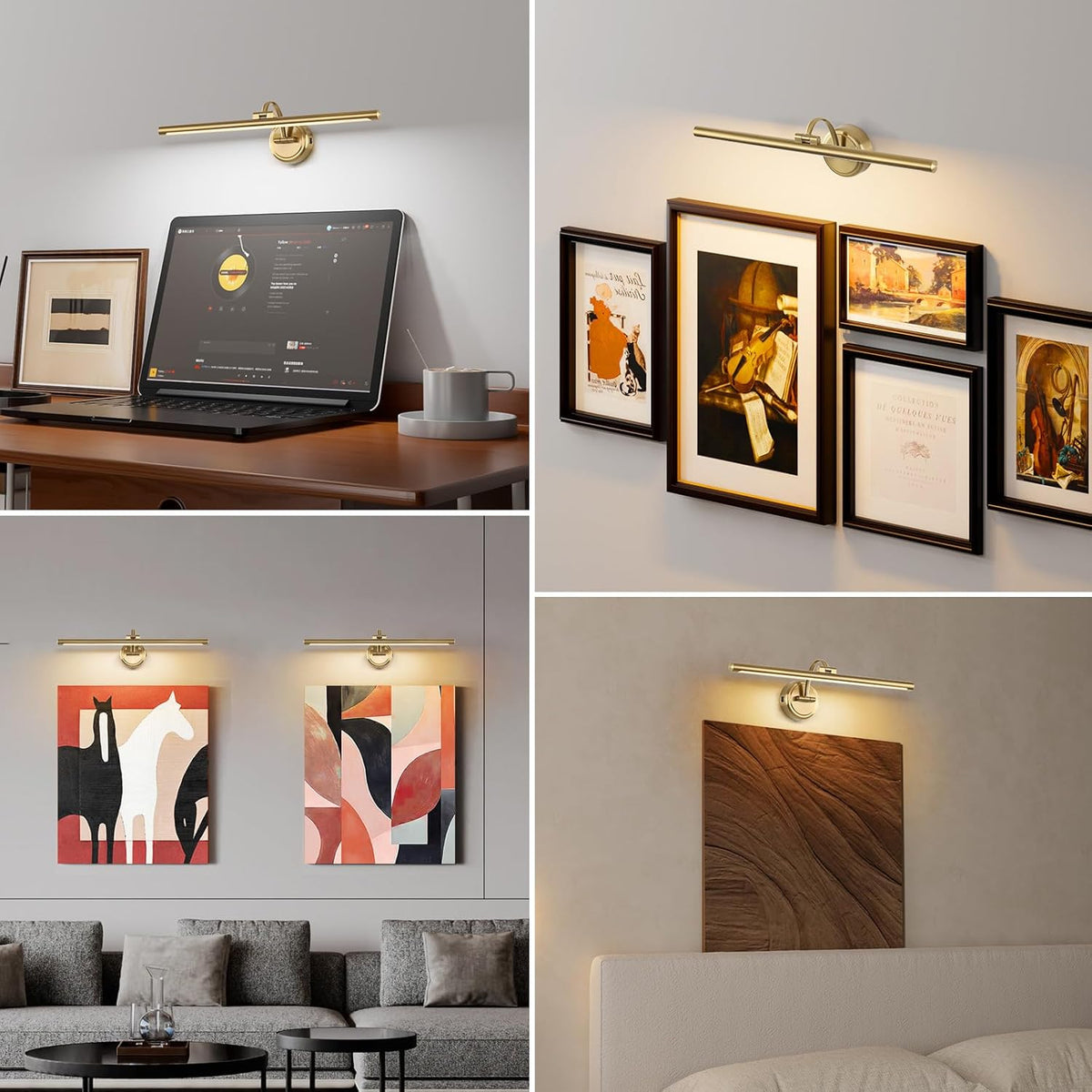 Picture Light for Wall, Dimmable Battery Operated Art Light, Picture Frame Light with Remote & Timer, Cordless Wall