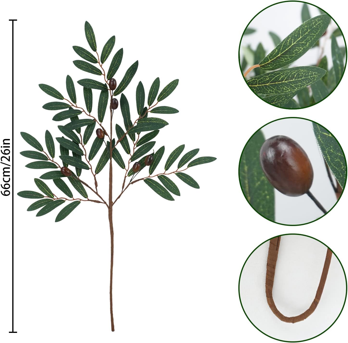 Artificial Olive Branches for Vases / Set of 8