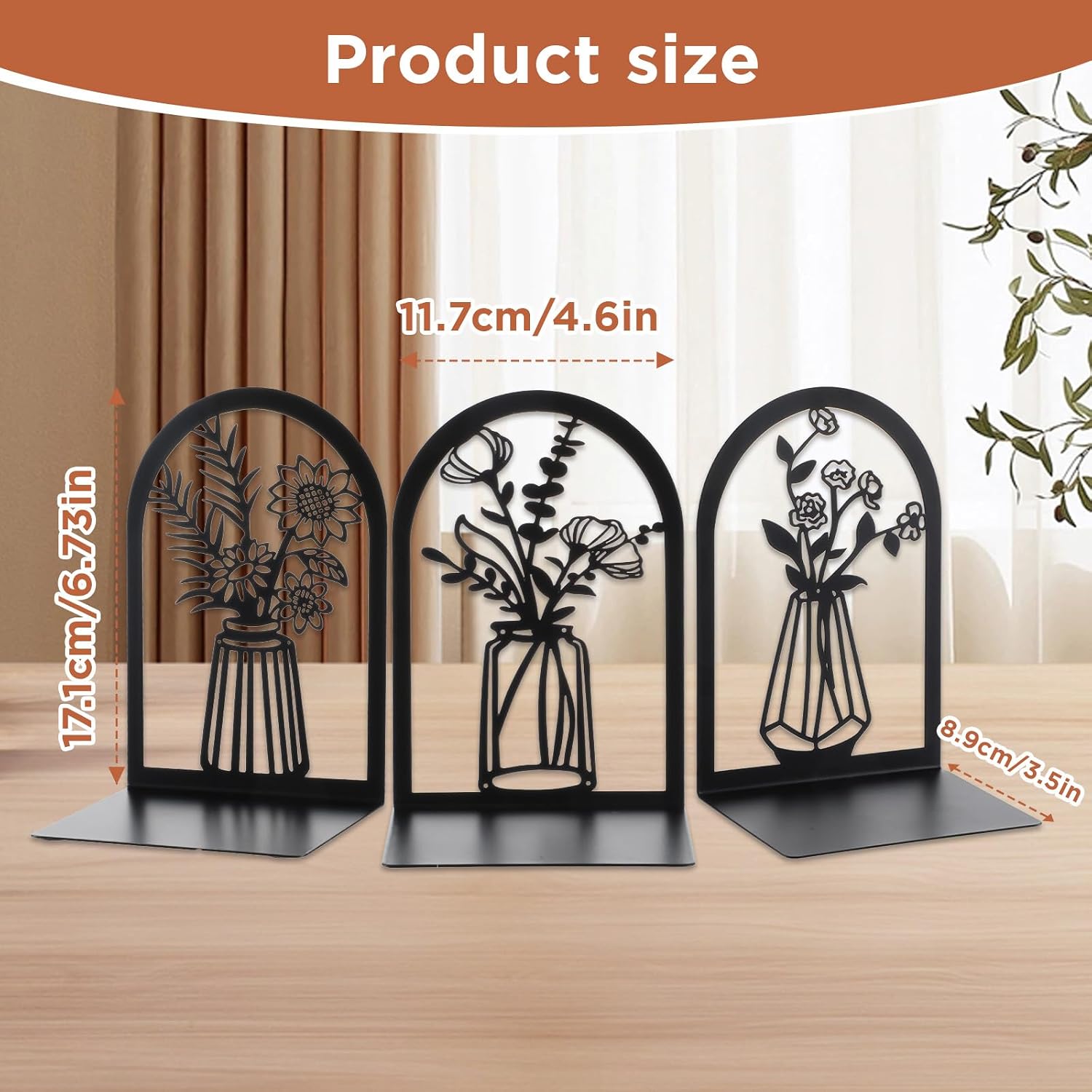 Metal Bookends / Shelf Holder