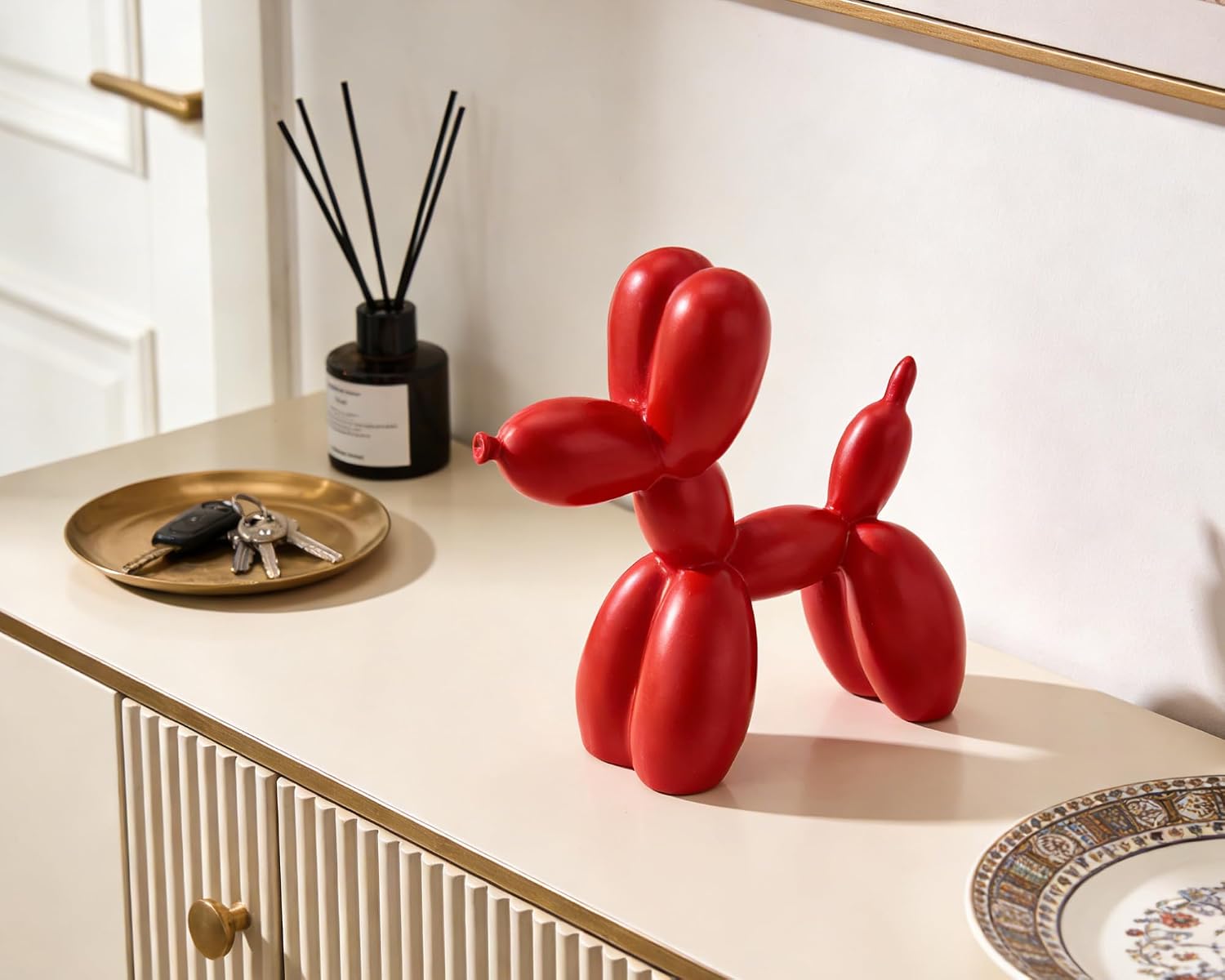 Balloon Dog Statue Decor / 4 Inch / Red
