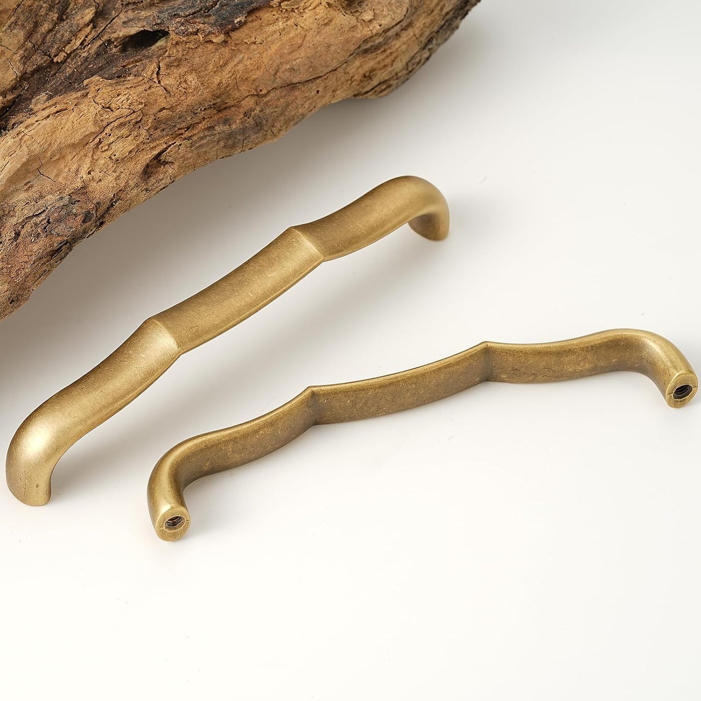 Solid Brass Cabinet Pulls Hole Center Drawer Pulls Unique Cabinet Handles Brass / 5 Inch / Set of 3