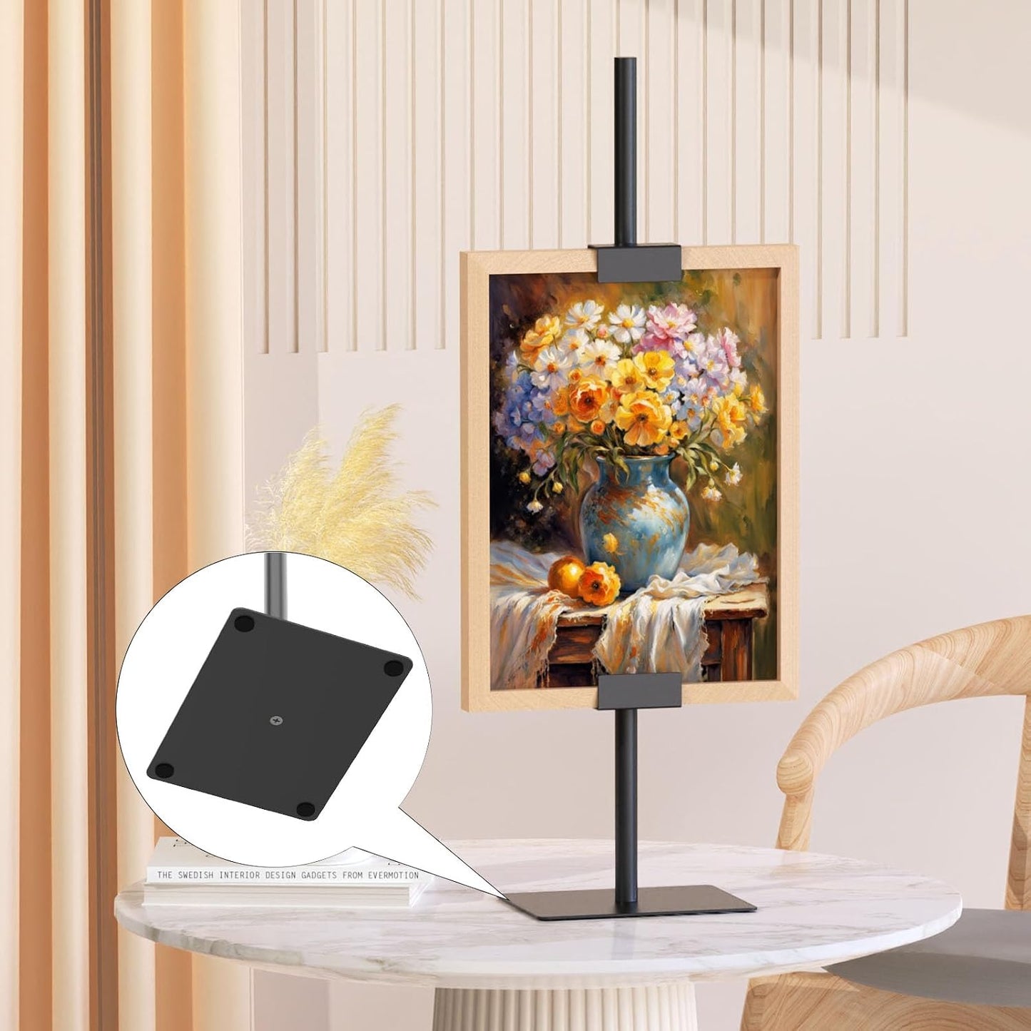 Tabletop Easel Stand for Picture Frames / Black