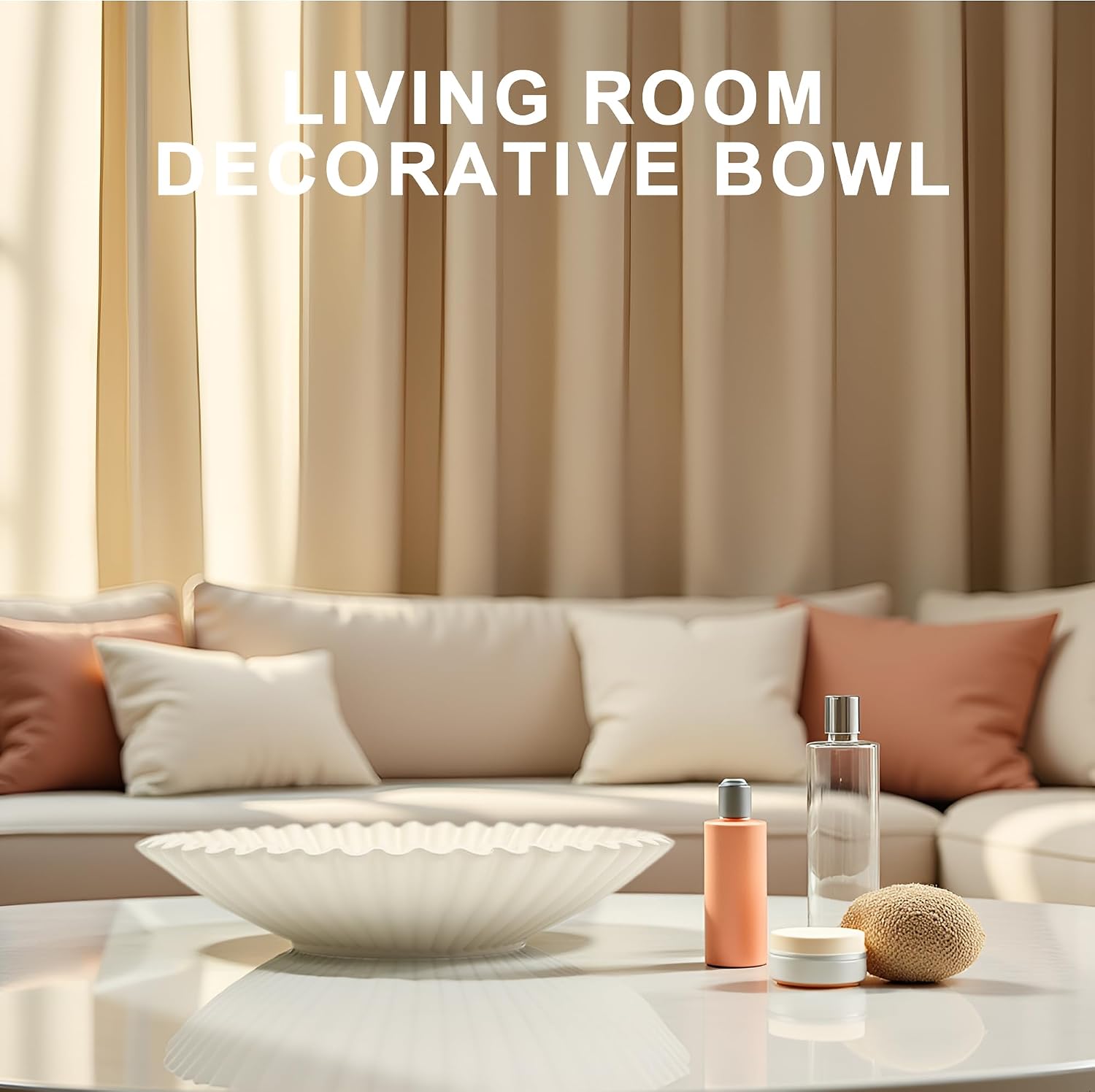Coffee Table Bowl / Beige / 8.65 Inch