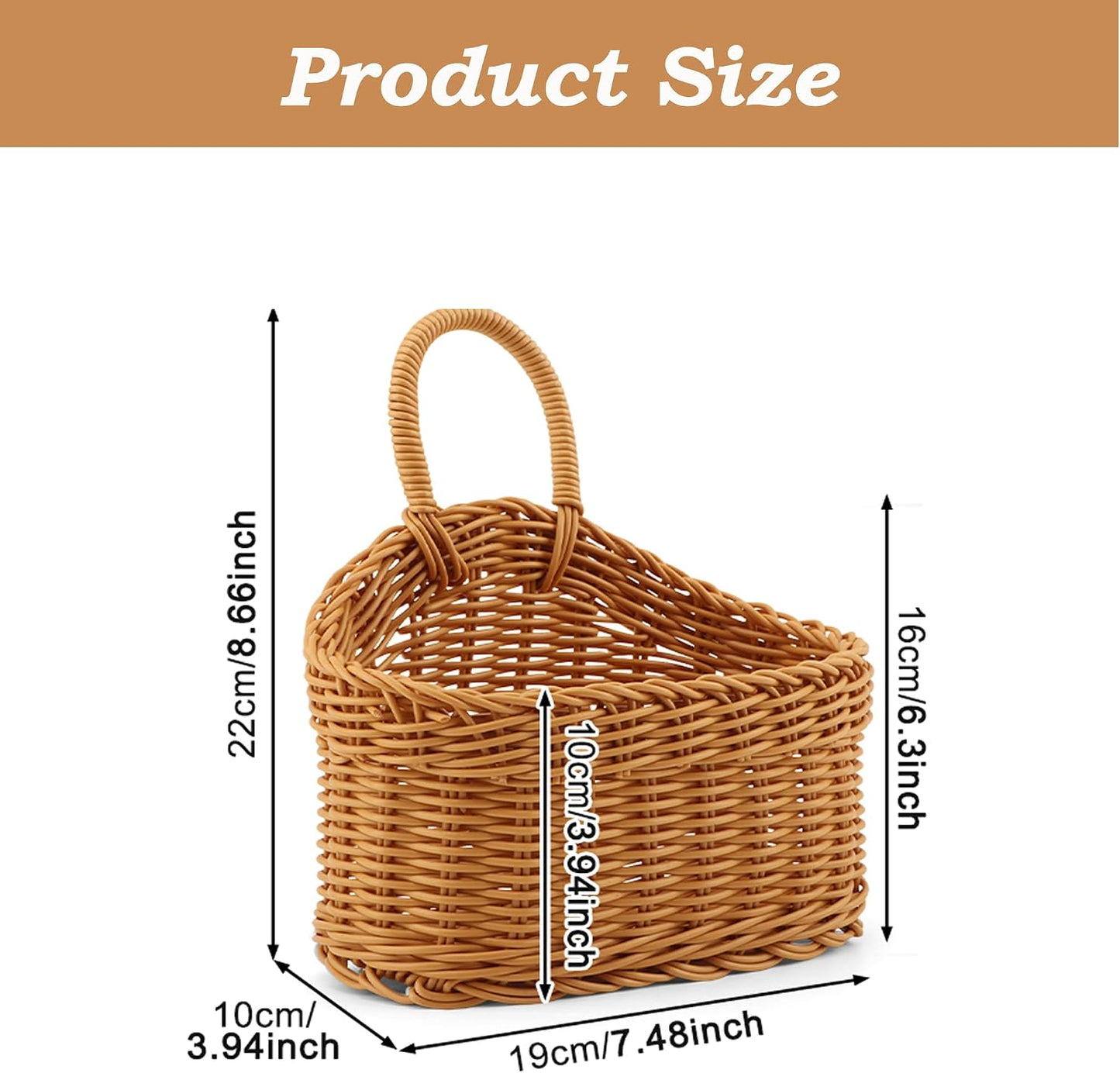 Wall Decorative Storage Baskets Woven Hanging Basket / Set of 2