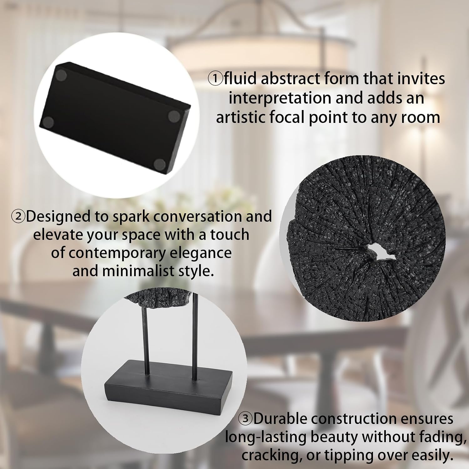 Art Modern Abstract Sculpture / Black