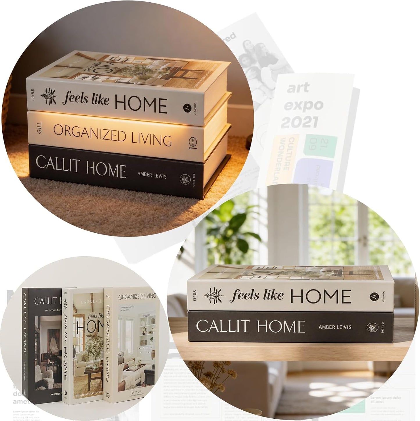Faux Decorative Books / 3-callit Home Organizde Living / Set of 3