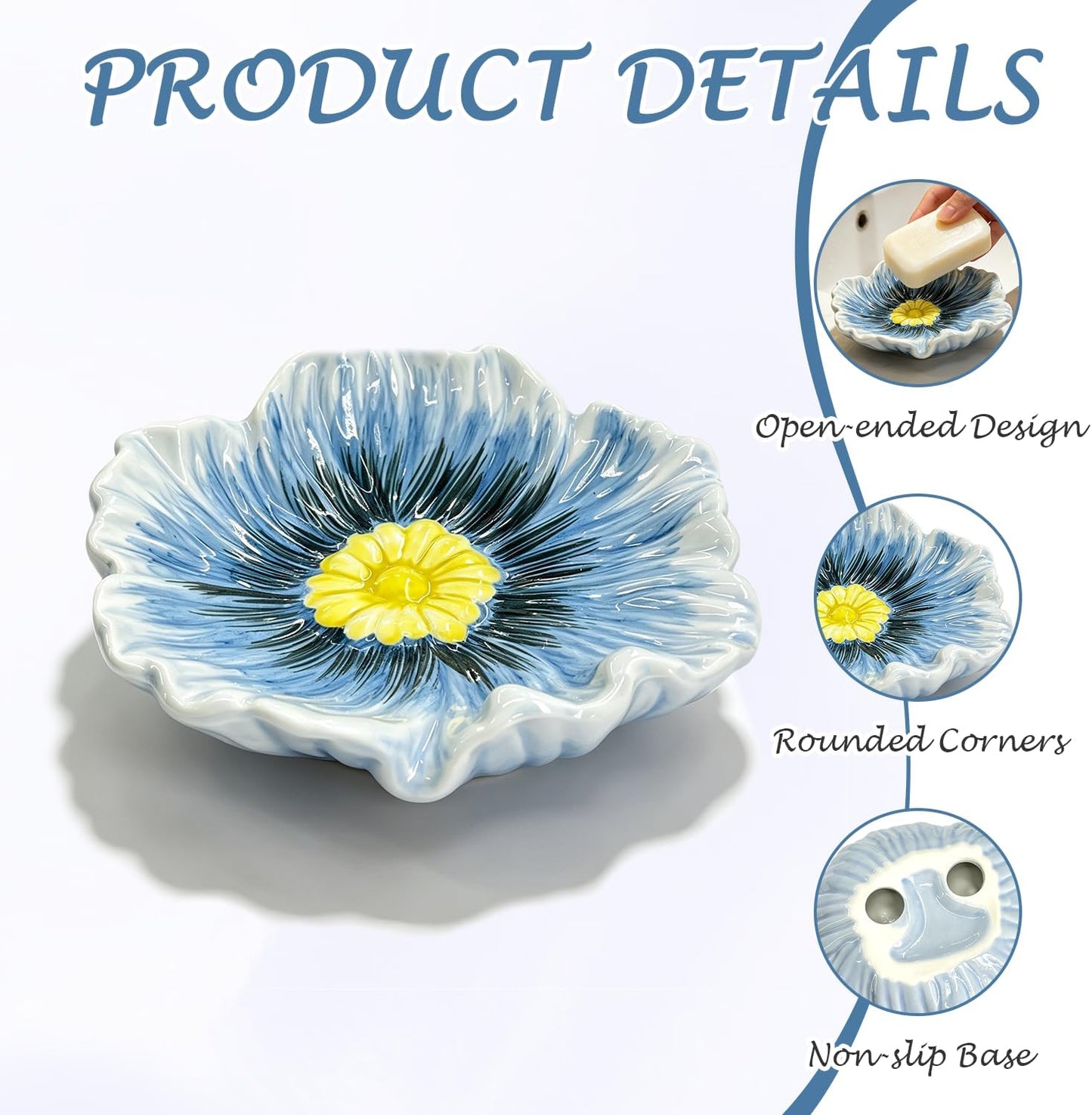 Ceramic Soap Holder / Blue