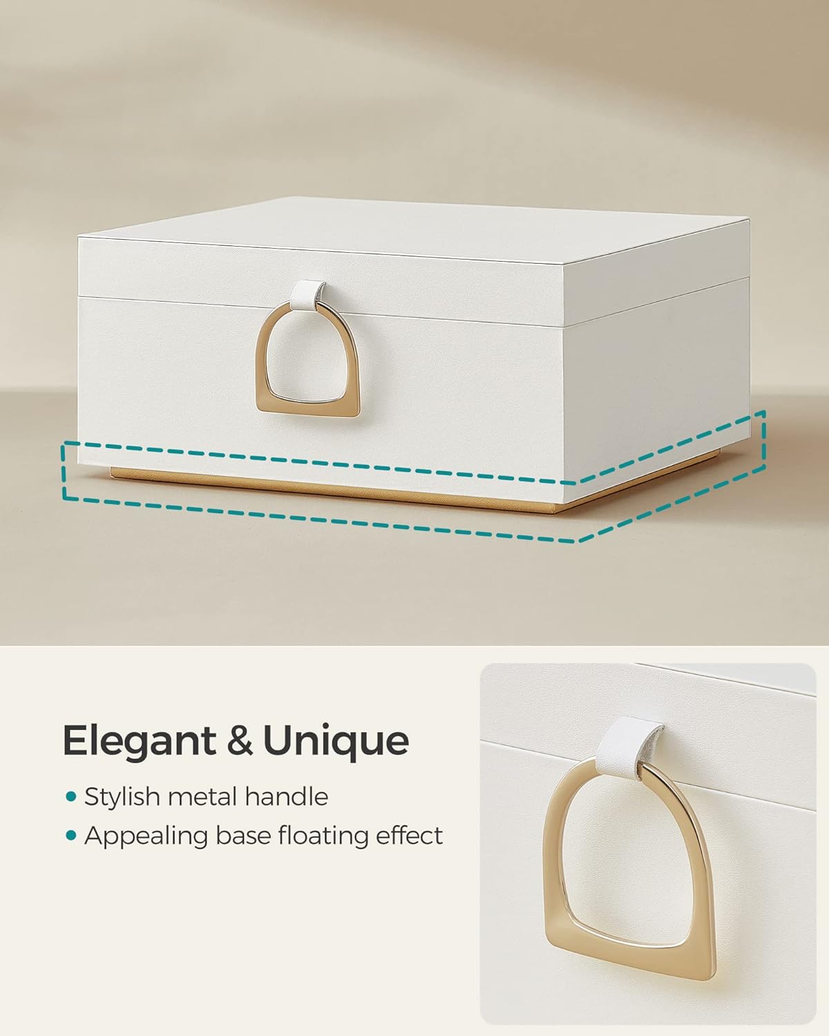 Jewelry Organizer / Removable Jewelry Tray / White