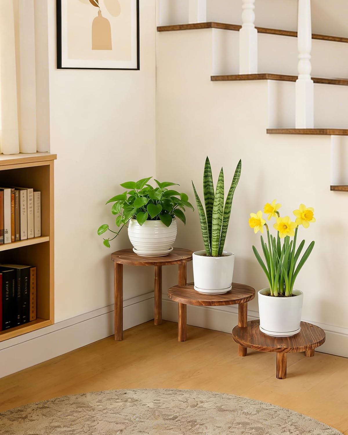 3 Tier Ladder Plant Stand, Adjustable Plant Shelf for Indoor Plants | Long Plant Holder for Miltiple Plants, Deformable