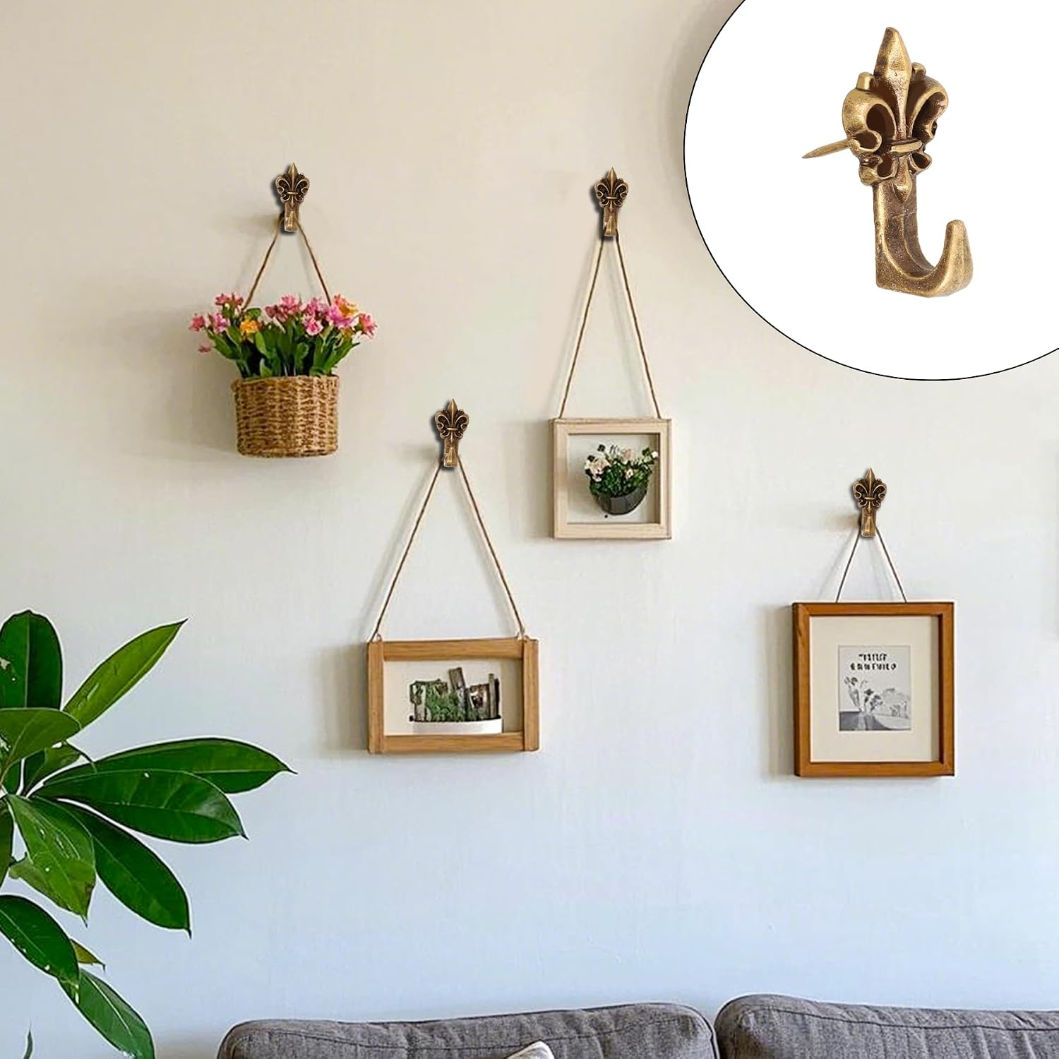 Zinc Alloy Pin Hooks Picture Hanging / Bronze / Set of 20