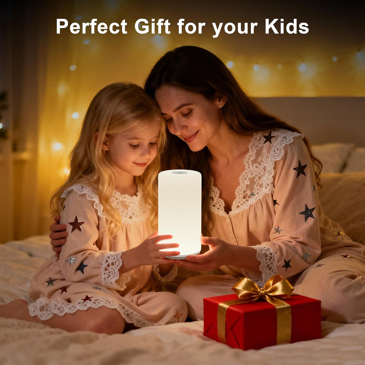 Touch Bedside Table Lamp, [RGB Mode] 3 Way Dimmable Warm White Lights for Bedroom, Multi-Color Smart Nightstand Lamp