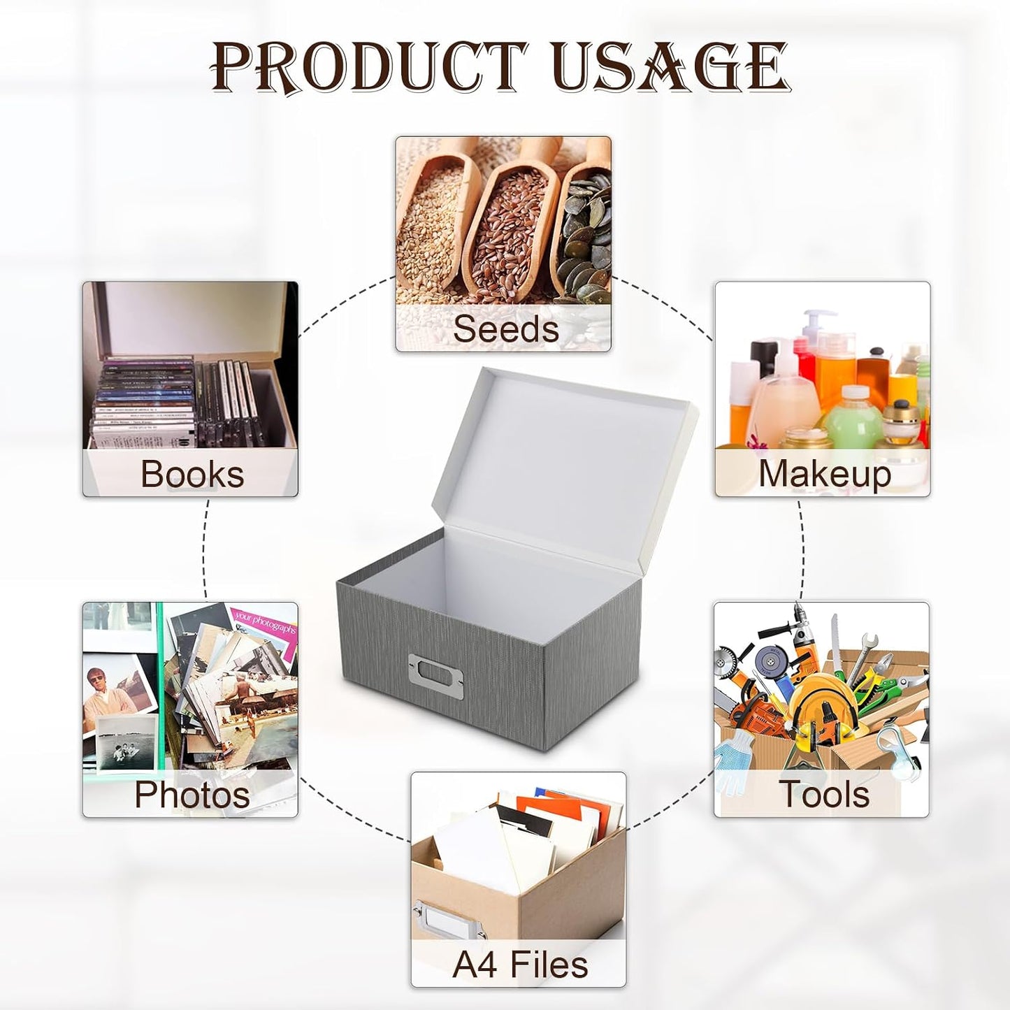 Photo Boxes / in Waterproof Storage Boxes / Dark Grey#031 / 4 Inch