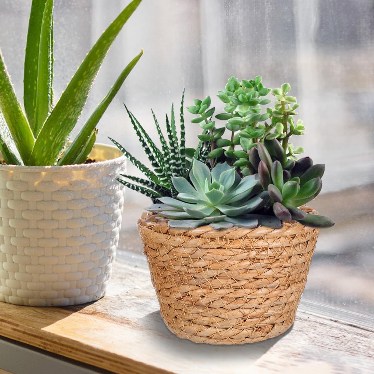 Wicker Planter / Hand-Woven Planter Basket