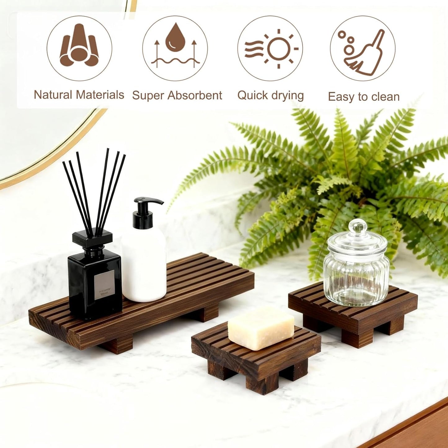Rustic Countertop Organizer Display Stands / Set of 3