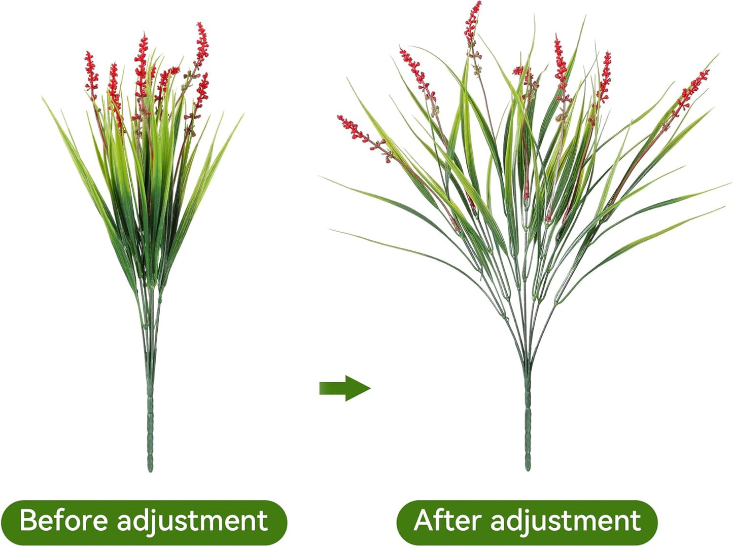 Artificial Plants Fake Flowers Monkey Grass / Red / Set of 20