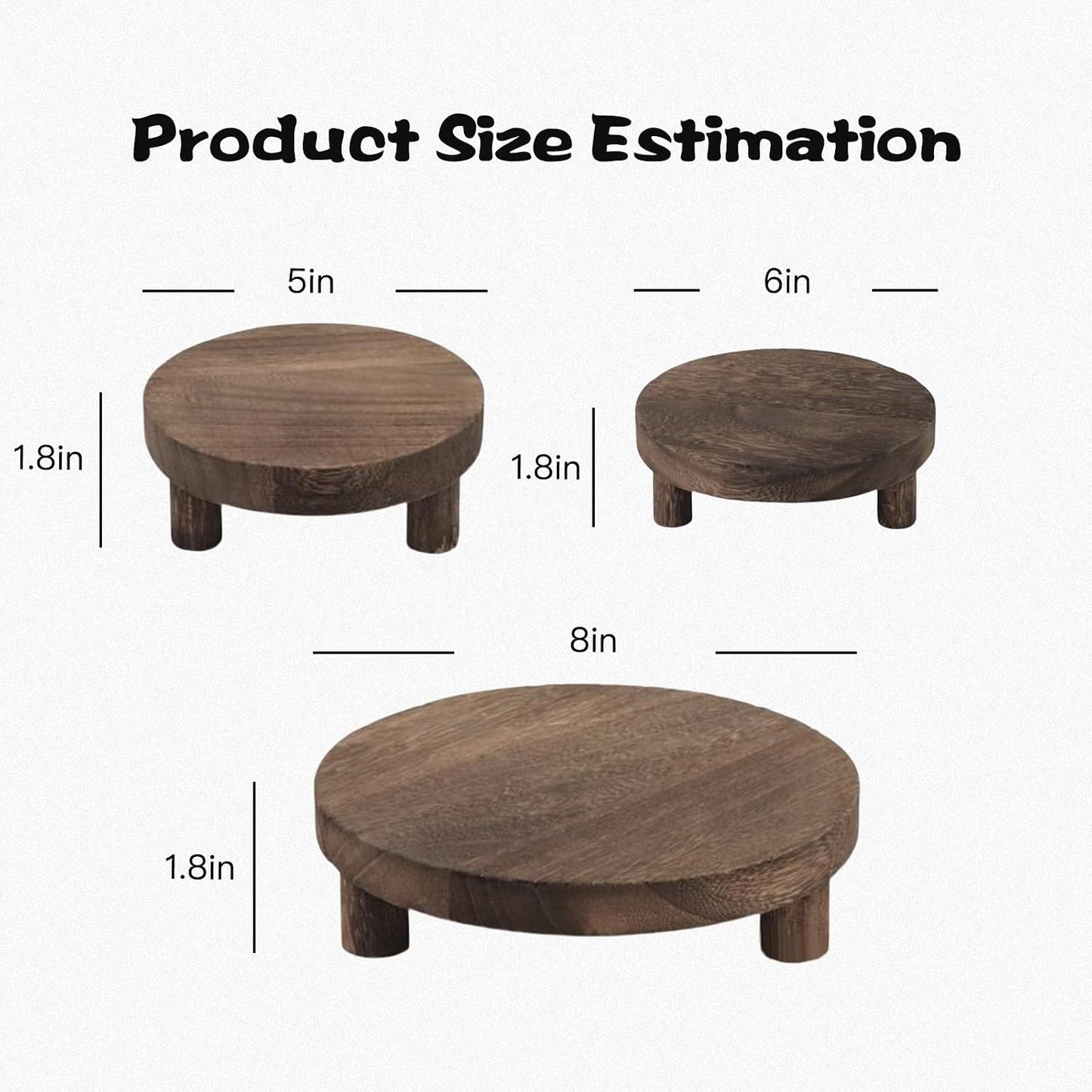 Wood Display Stand / Brown / Set of 3