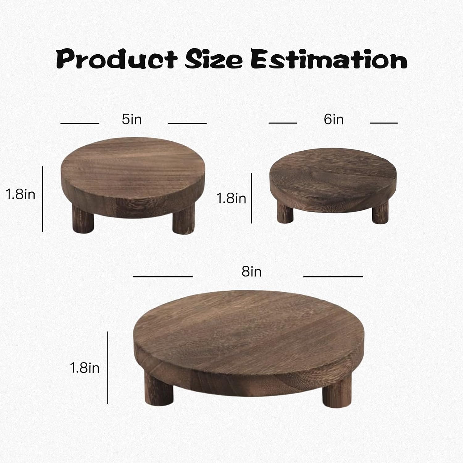 Wood Display Stand / Brown / Set of 3