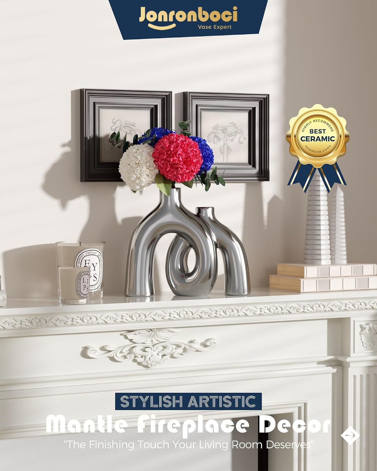 Modern Nordic Boho Style Vases Home Decor / Silver