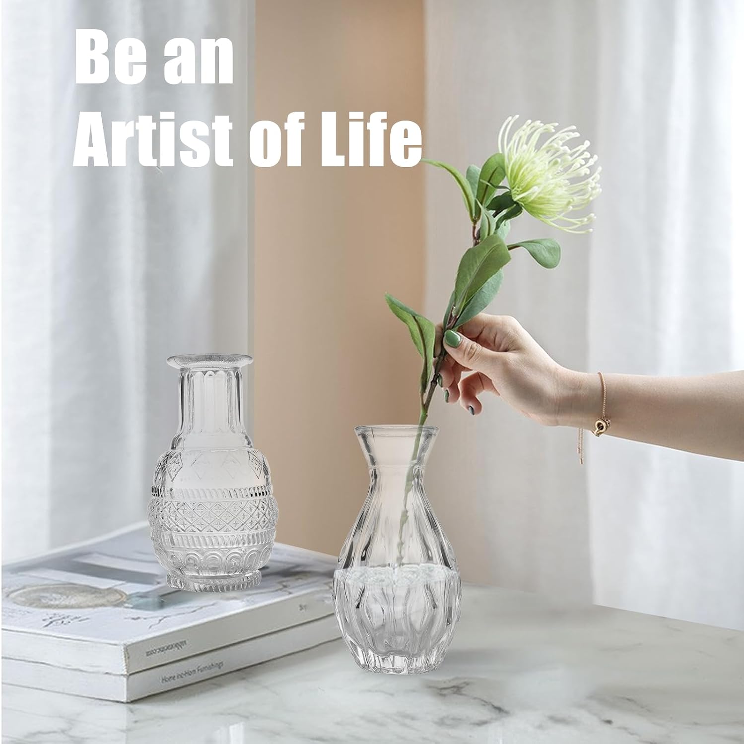 Mini Glass Bud Vases / Clear / Set of 6