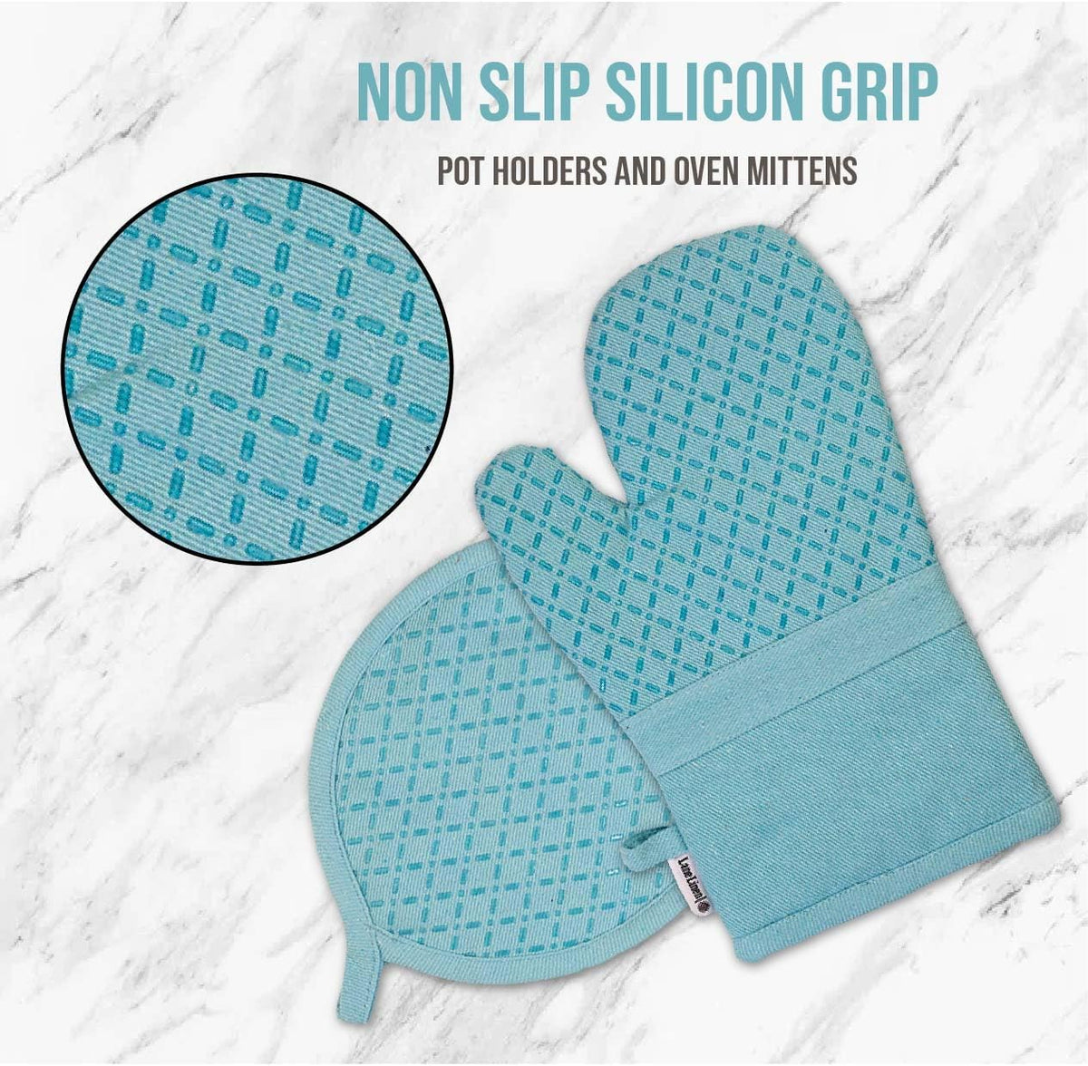 Lane Linen 16Pc Kitchen Towel Set - Heat Resistant Oven Mitts & Pot Holders, Reusable Dish Cloths, Absorbent Hand
