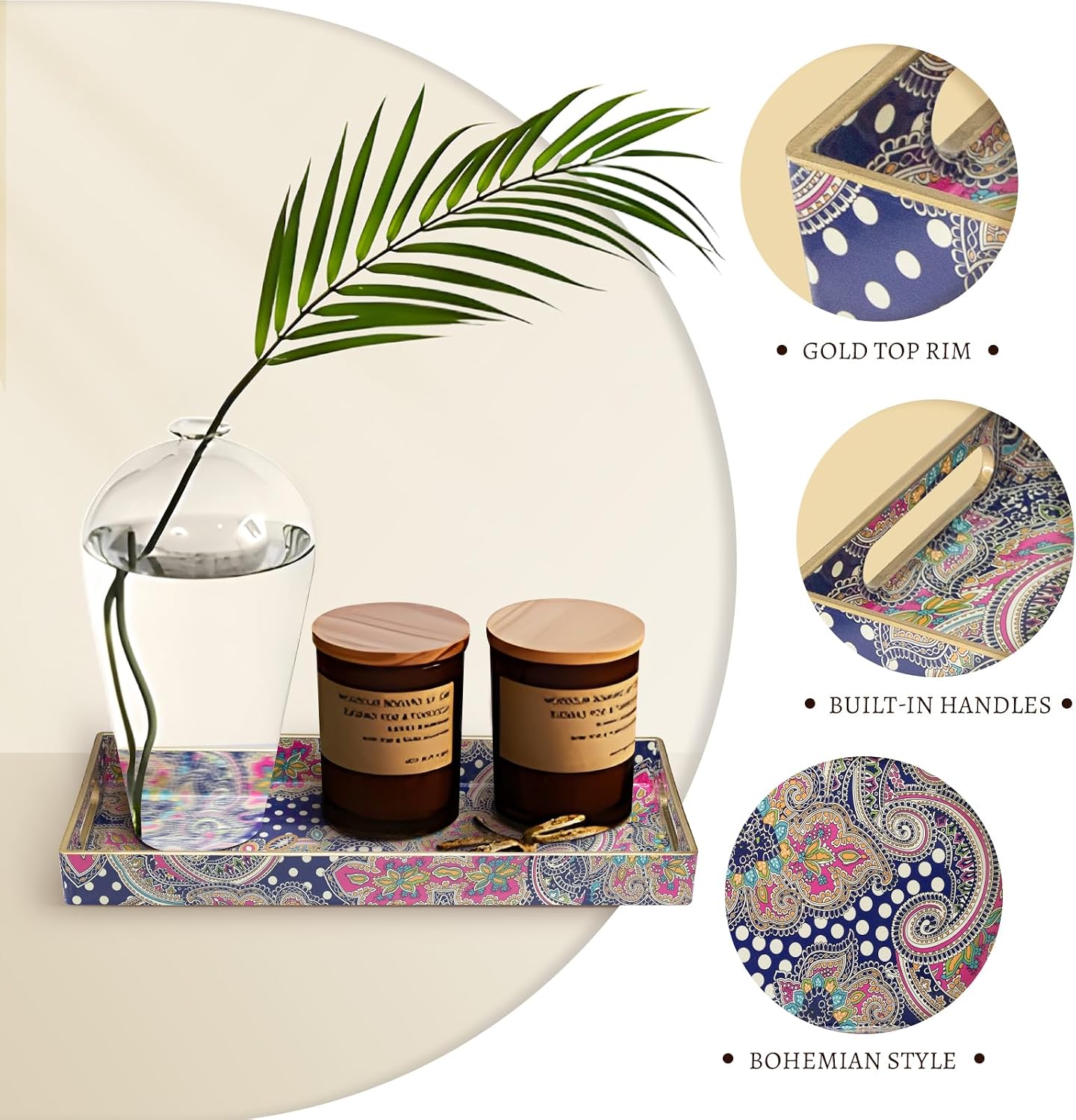 Decorative Trays / Plastic Vanity Tray / Bohemian-2