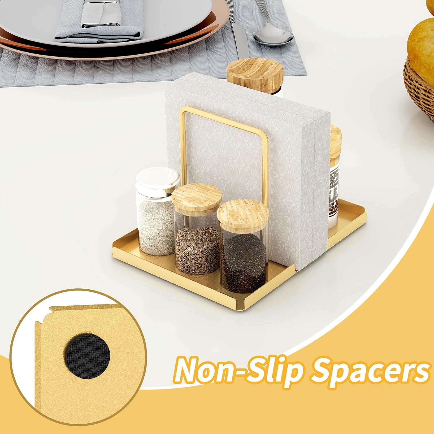 Metal Napkin Holder / Gold