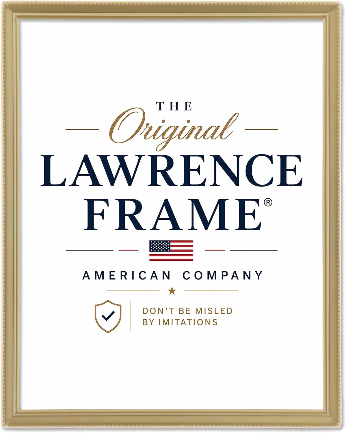 Lawrence Frames Bead Border Design, 8x10, Satin Gold