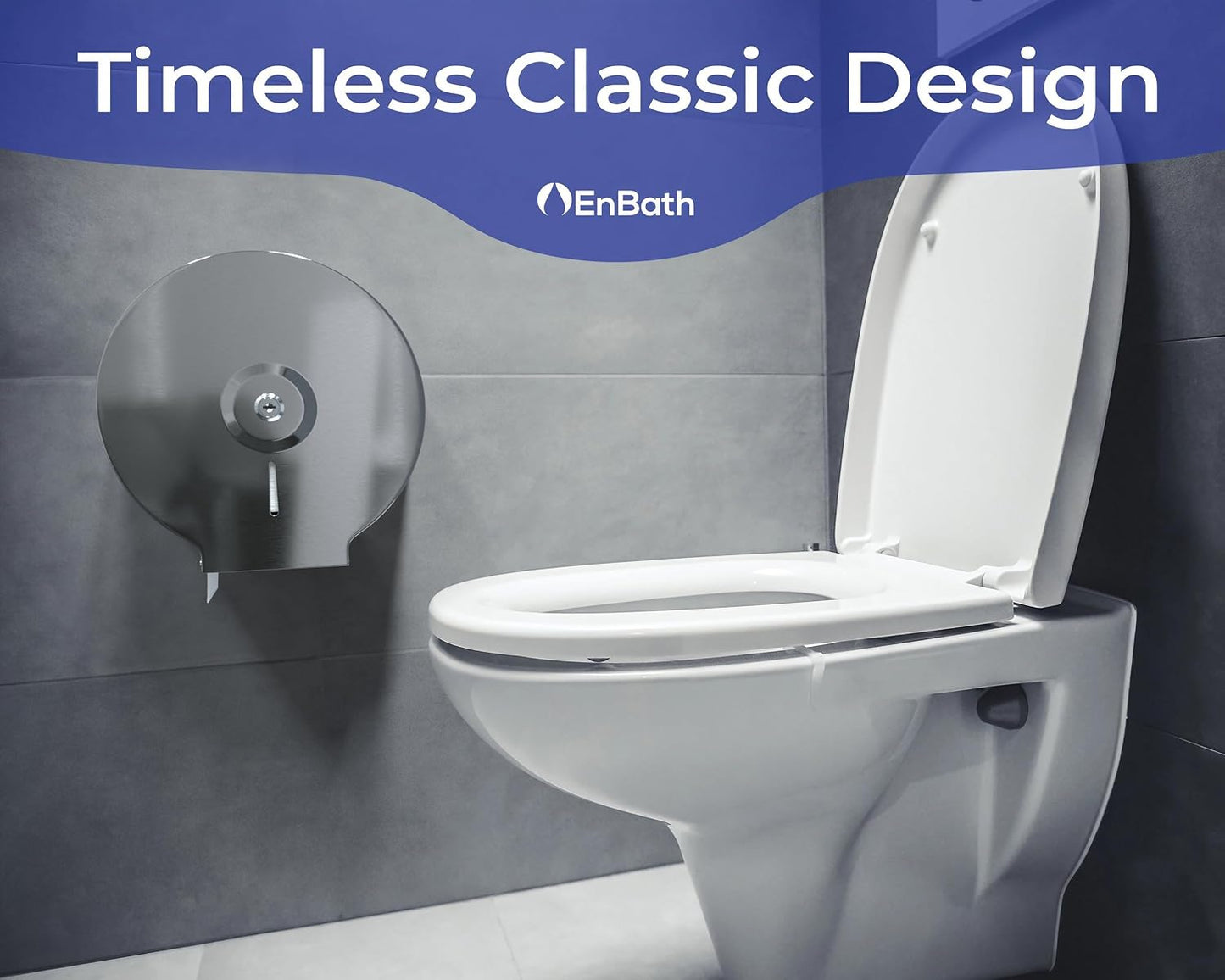 Jumbo Toilet Paper Dispenser-Wall Mount Industrial Toilet Paper Holder, Commercial Grade, Stainless Steel, Locking