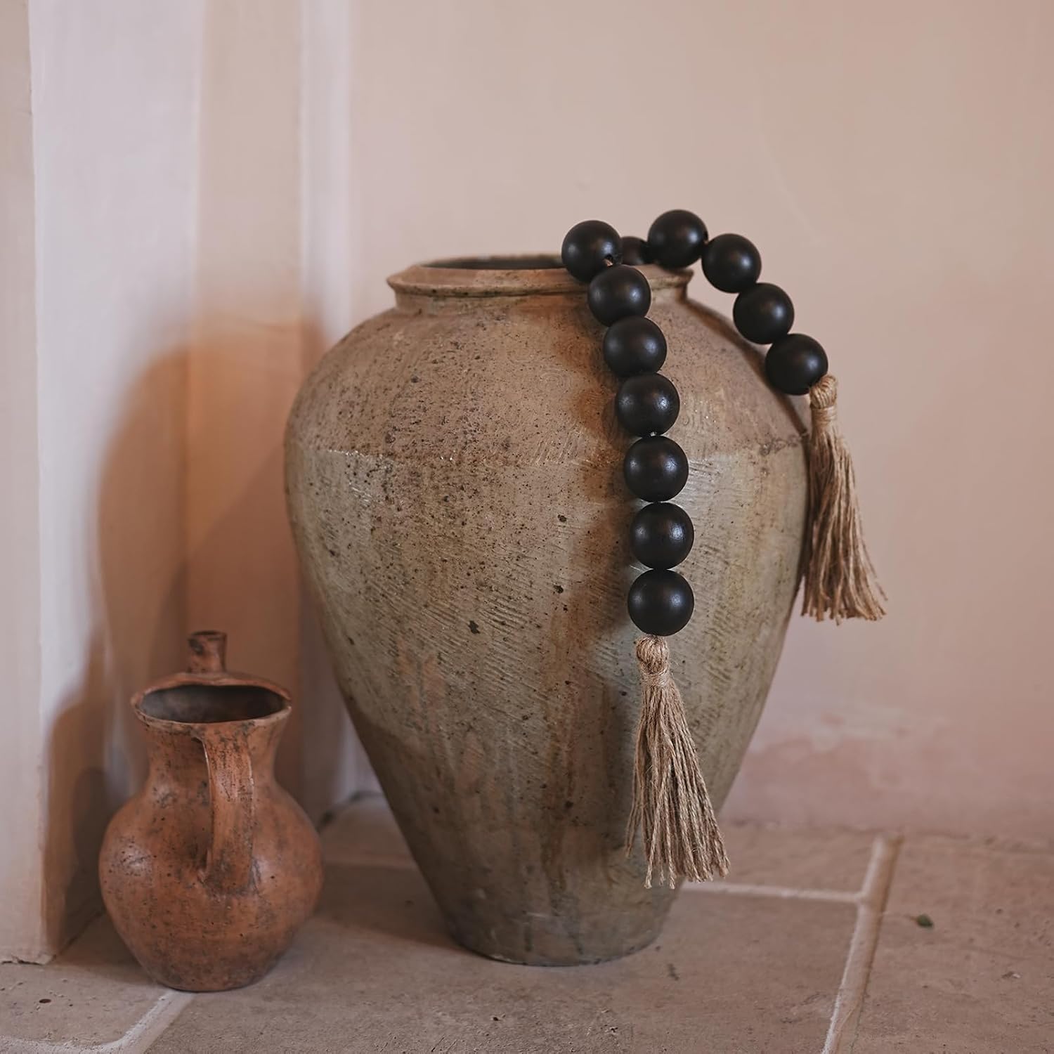 Wooden Beads Garland / 67 Inches / Black