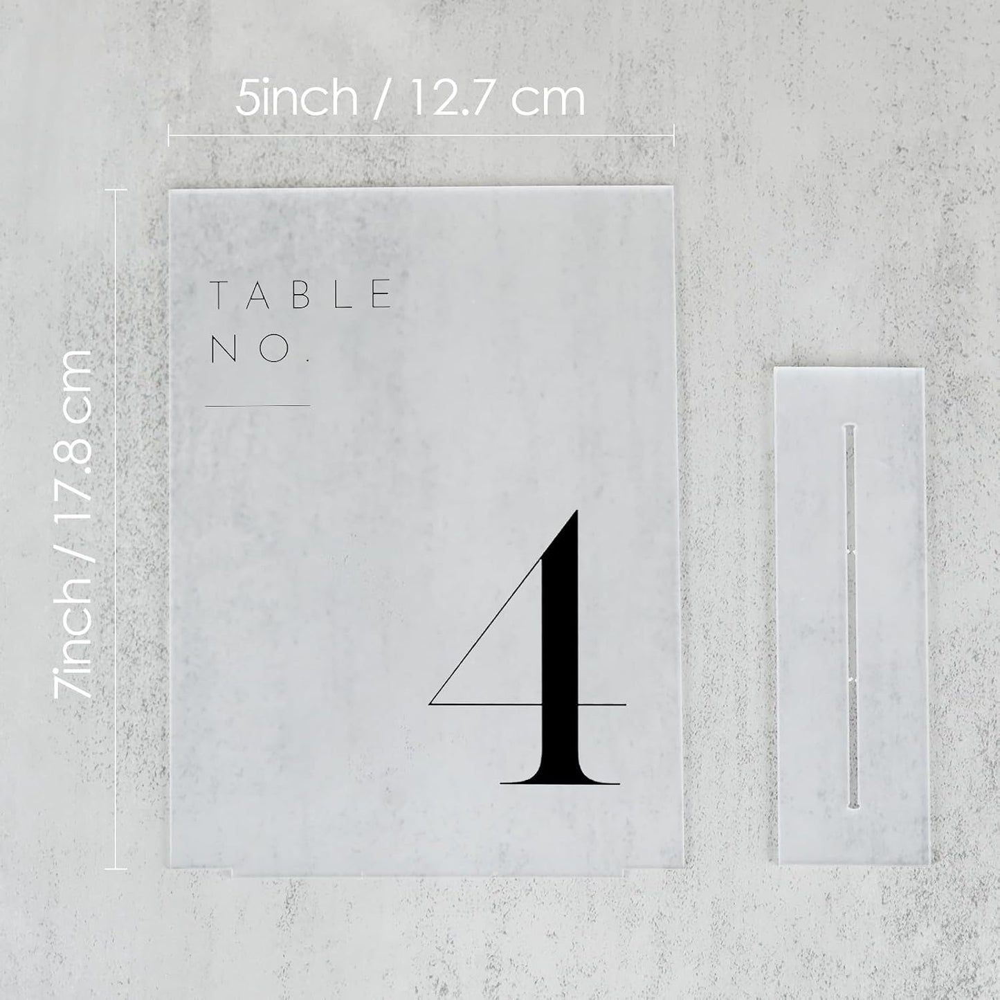 Frosted Wedding Table Numbers 1-15 with Stands | 5"x7" Frosted Acrylic Table Numbers, Perfect for Wedding Reception